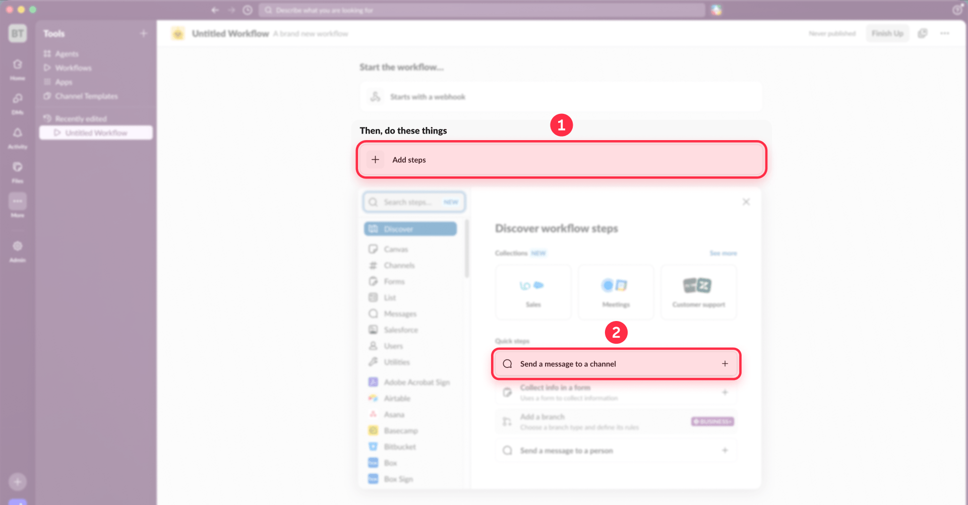 How To Add The Send A Message To A Channel Step In Slack Workflows