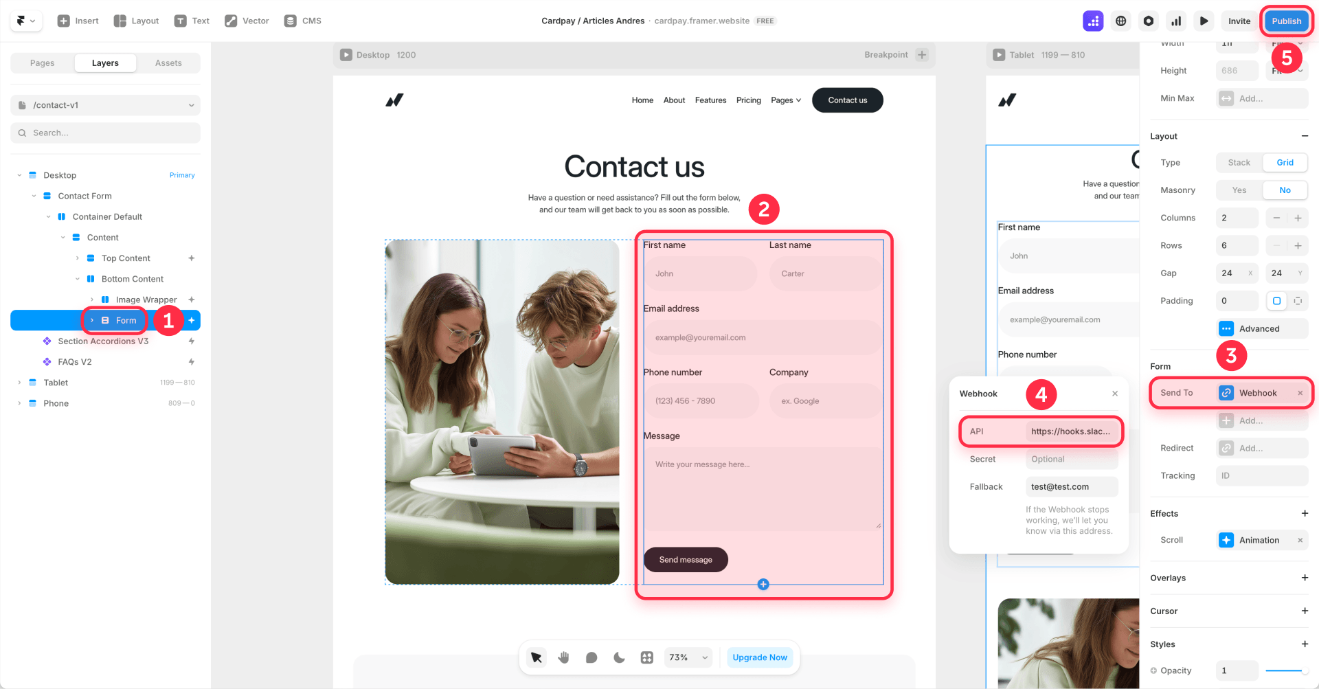 How To Configure A Framer Form With A Slack Webhook