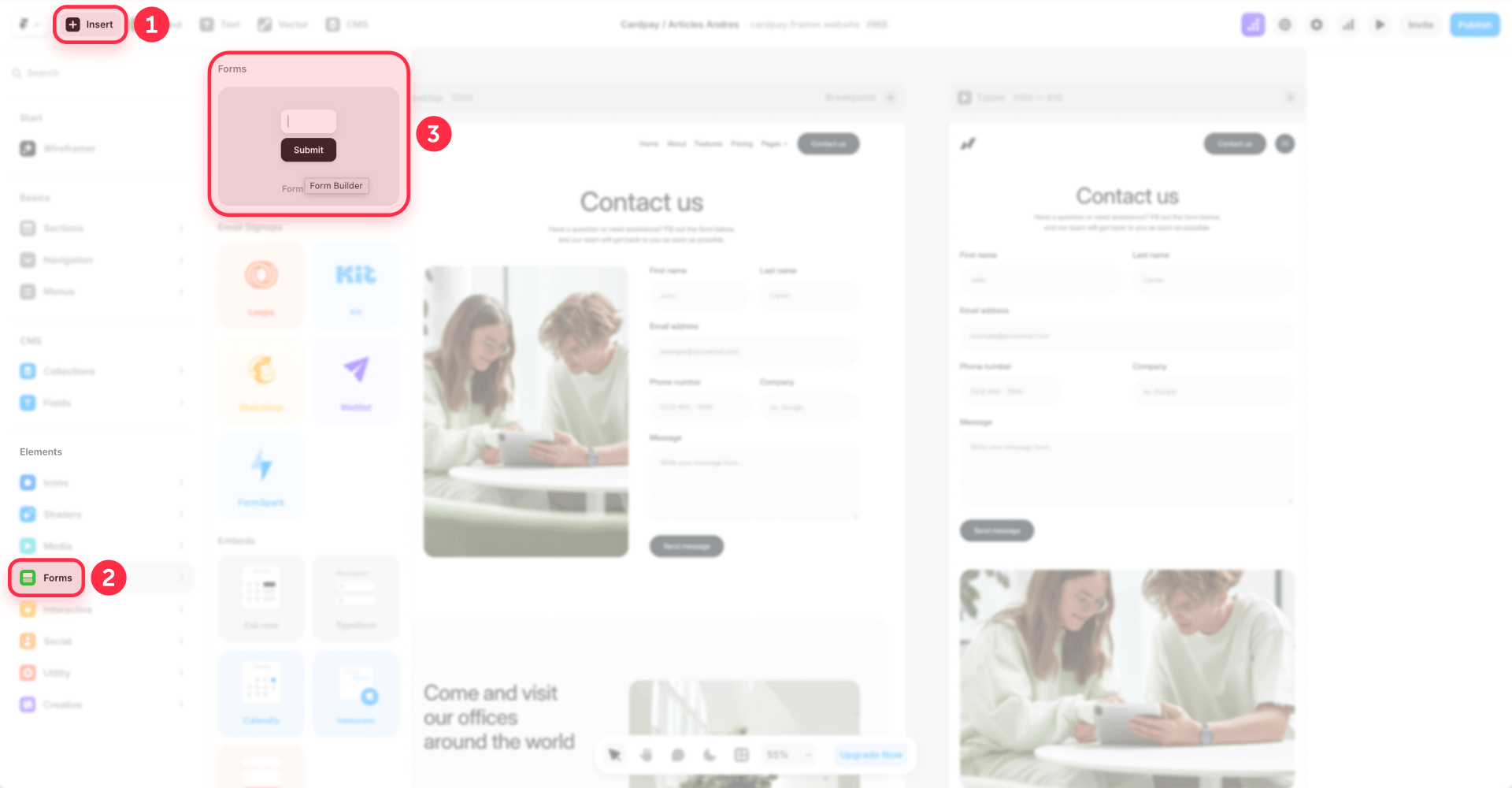 How To Insert A Native Form In Framer