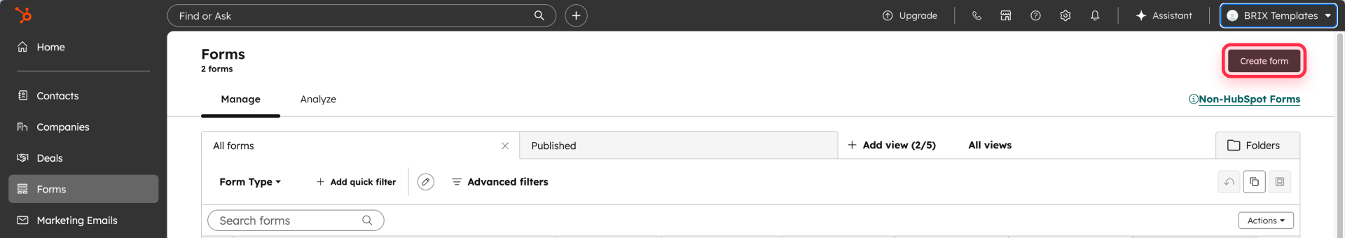 How To Create A Form In HubSpot From The Forms Page