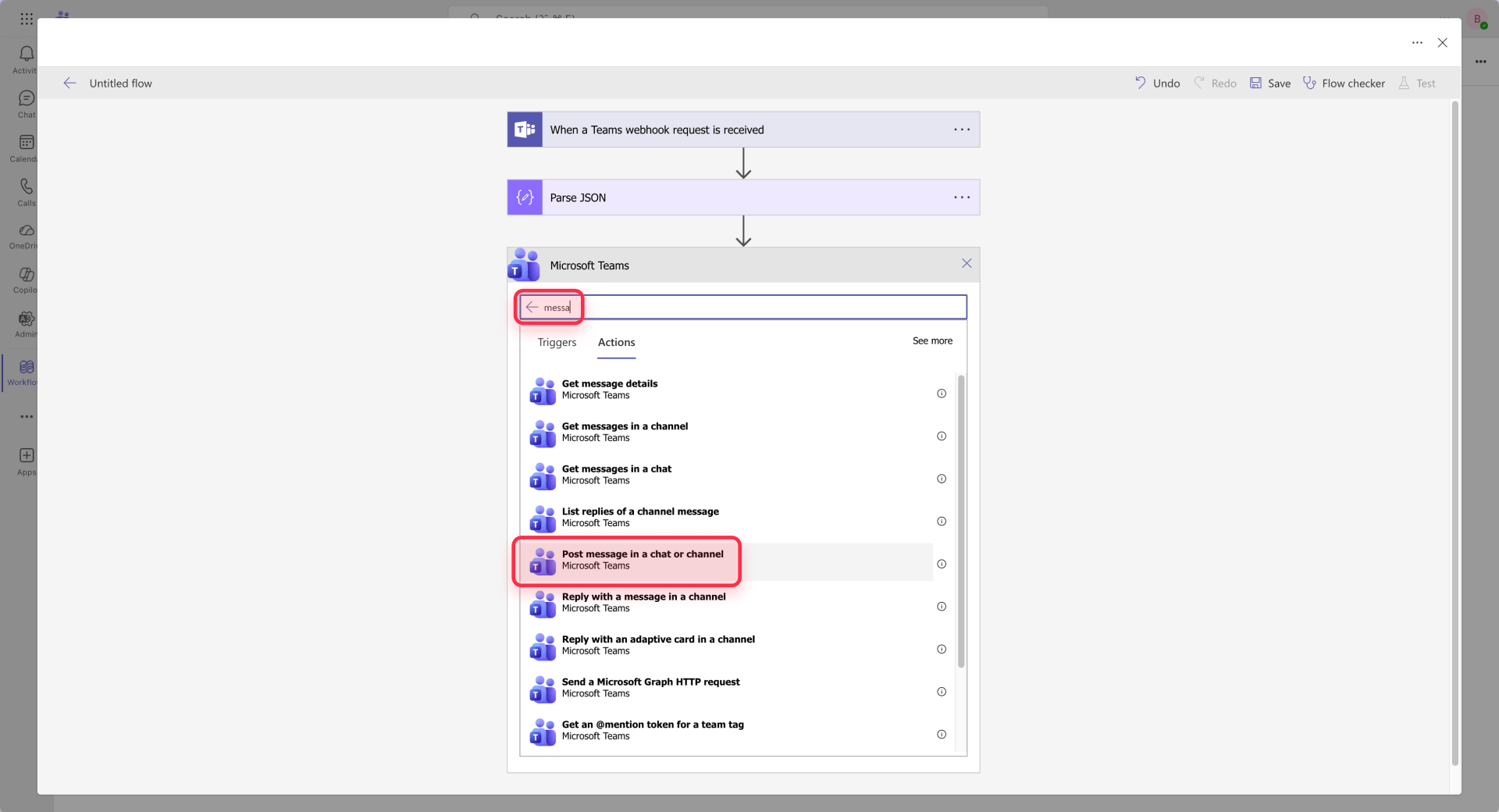 How To Find The Post Message In A Chat Or Channel Action For Microsoft Teams