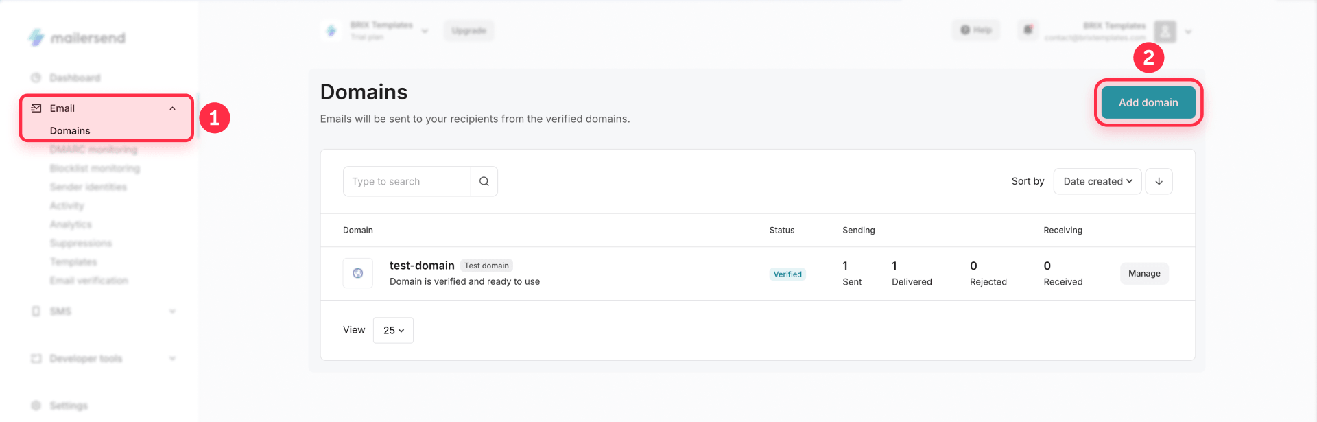 How To Add A Sending Domain In MailerSend For Framer