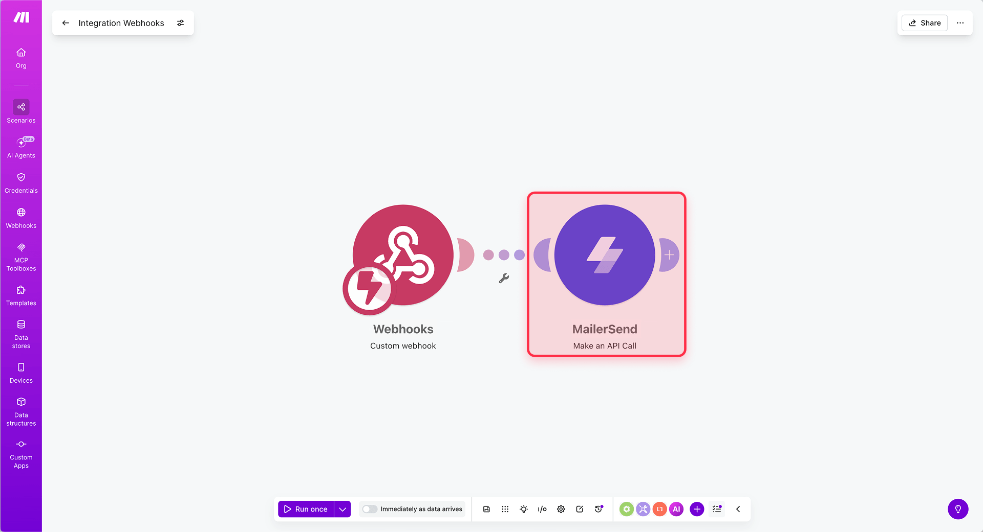How To Connect The Make Webhook With MailerSend For Framer