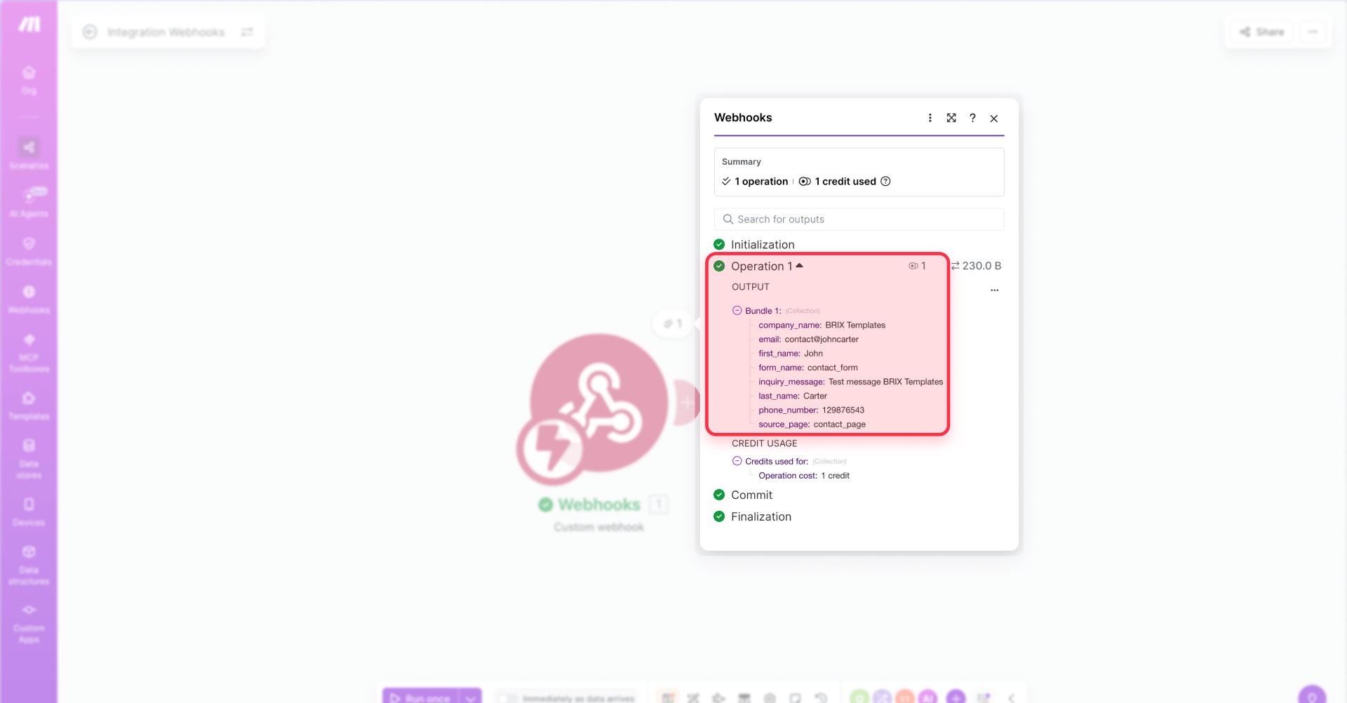 How To View The Framer Form Payload In Make