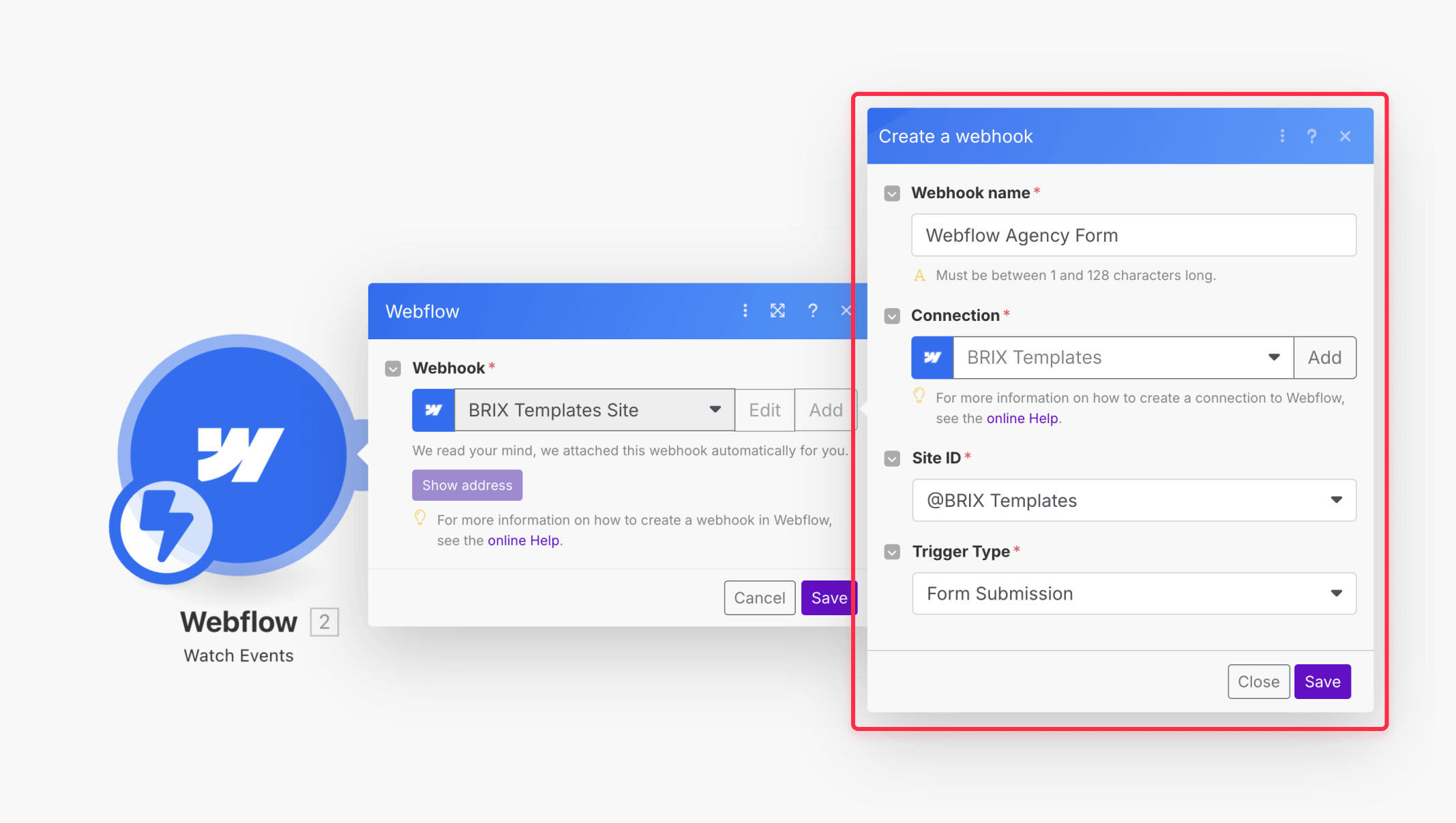 Configuring Webflow site and form submission trigger for Slack notifications