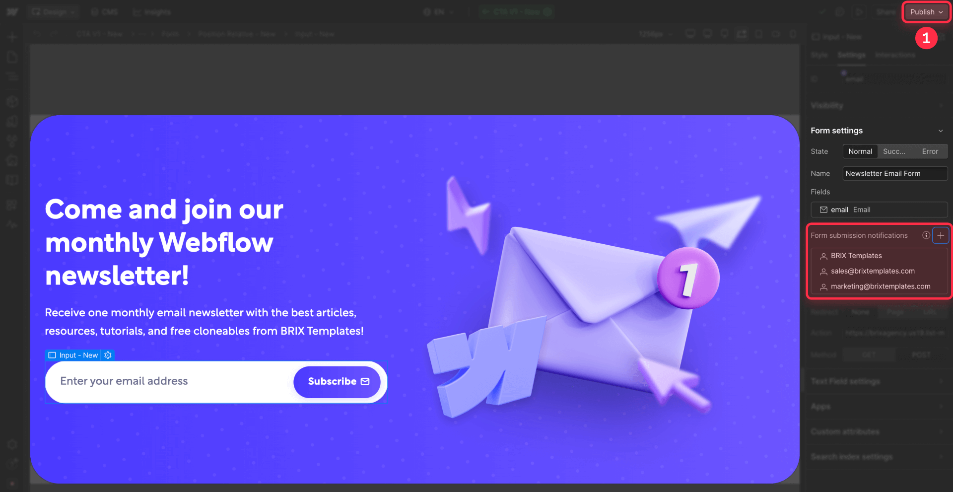How To Configure Email Routing Multiple Recipients In Webflow Forms