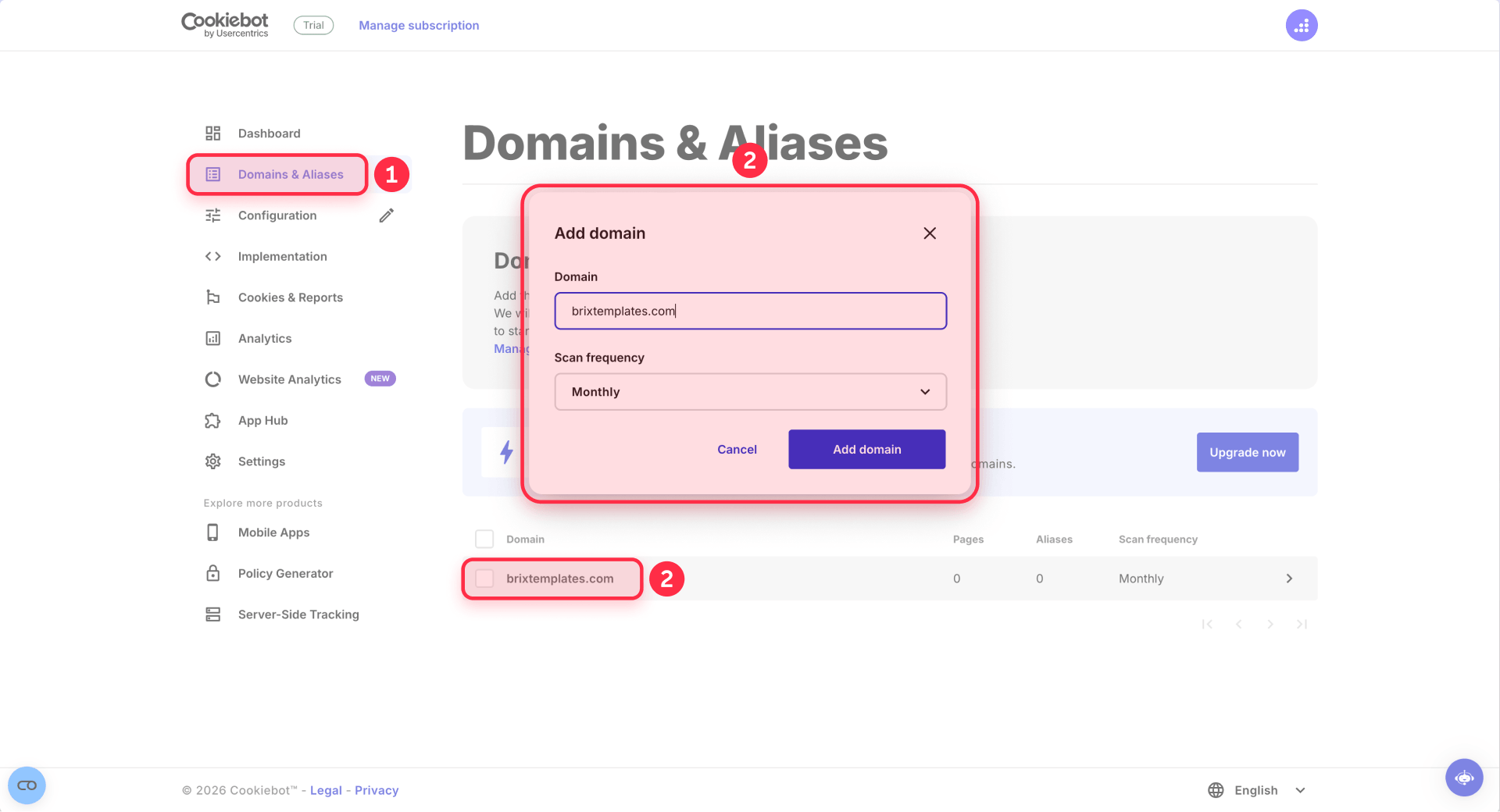 How to add the Webflow domain in Cookiebot