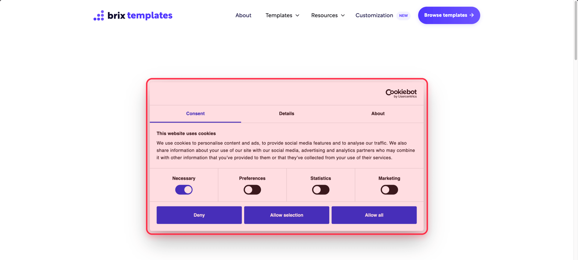 How to test the Cookiebot banner on a Webflow site
