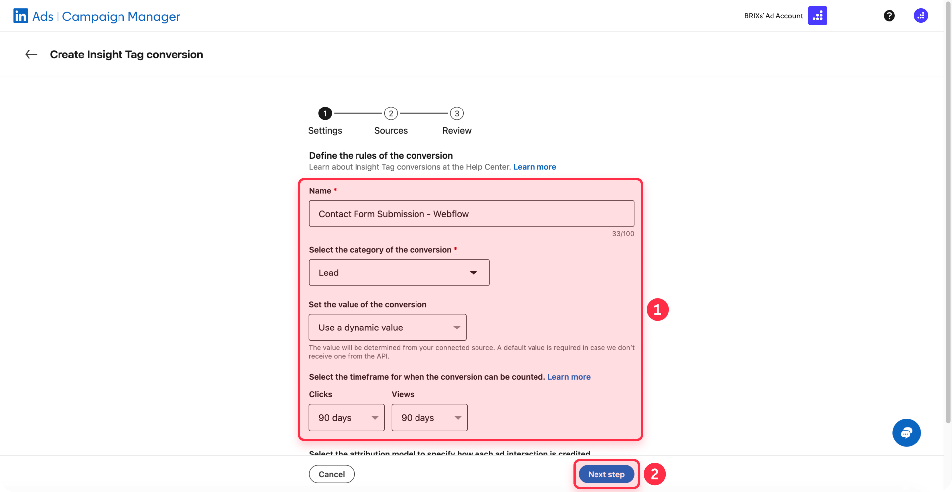 How To Configure Settings Conversion Tracking LinkedIn Framer