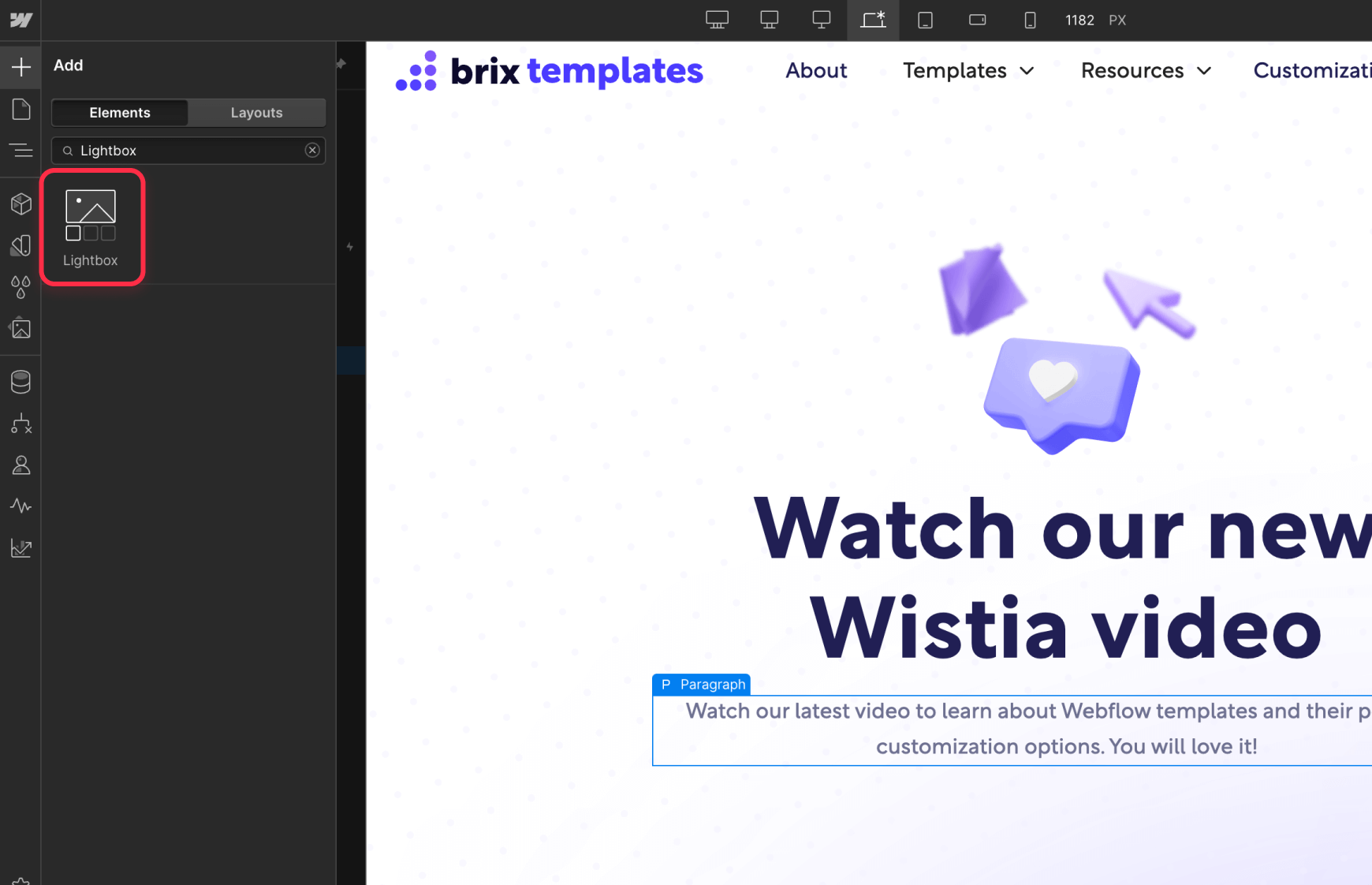 Add Lightbox for Wistia Video Popup in Webflow