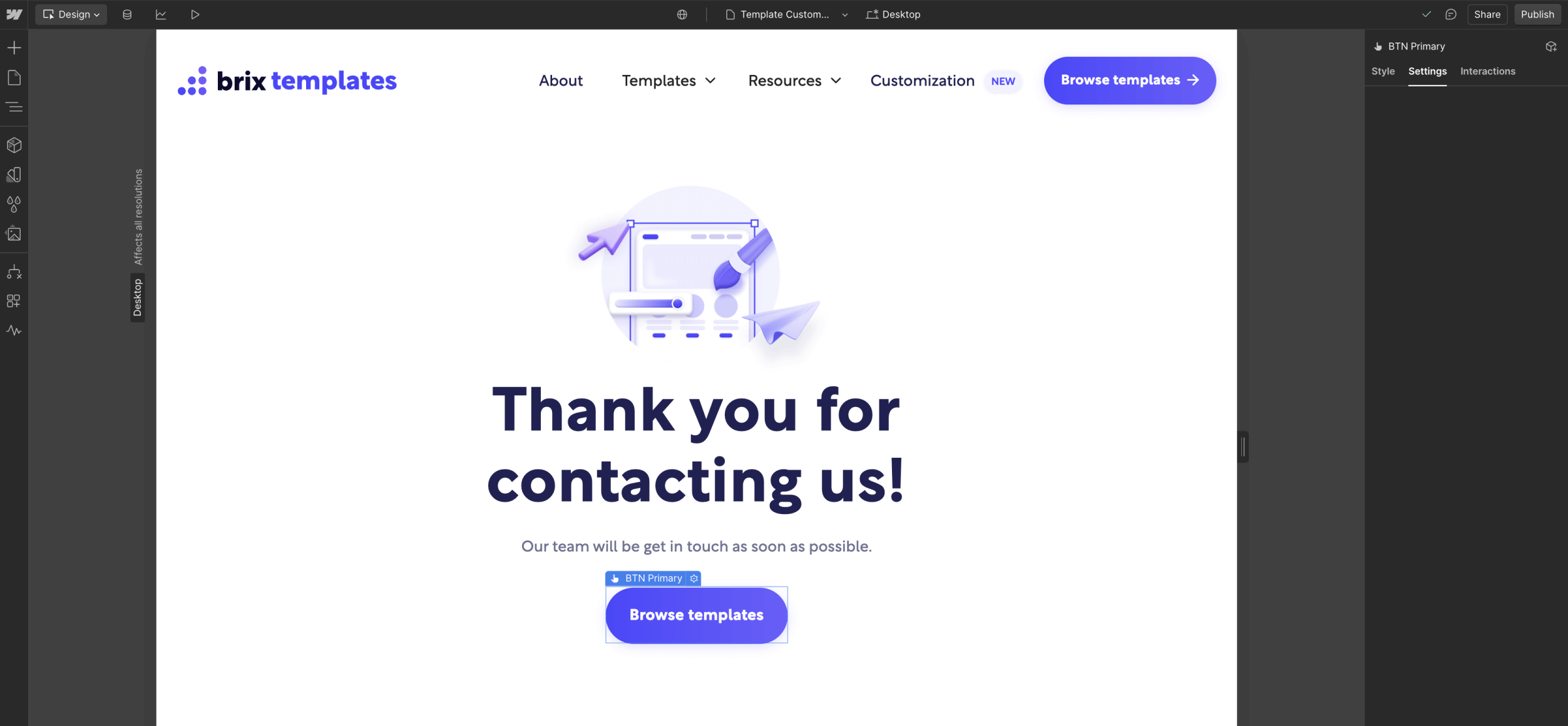 Create thank you page for Meta Ads conversion tracking on Webflow