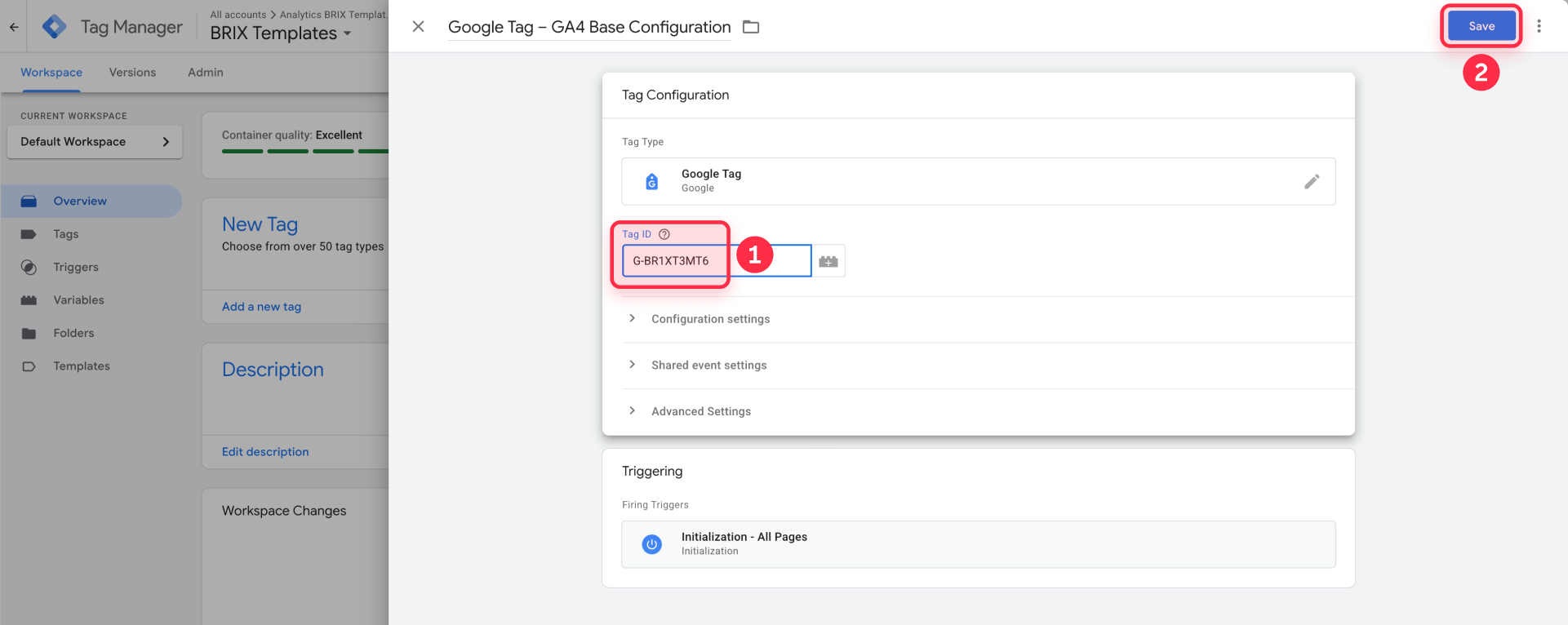 Configure Google Tag with Measurement ID in GTM for Webflow form tracking