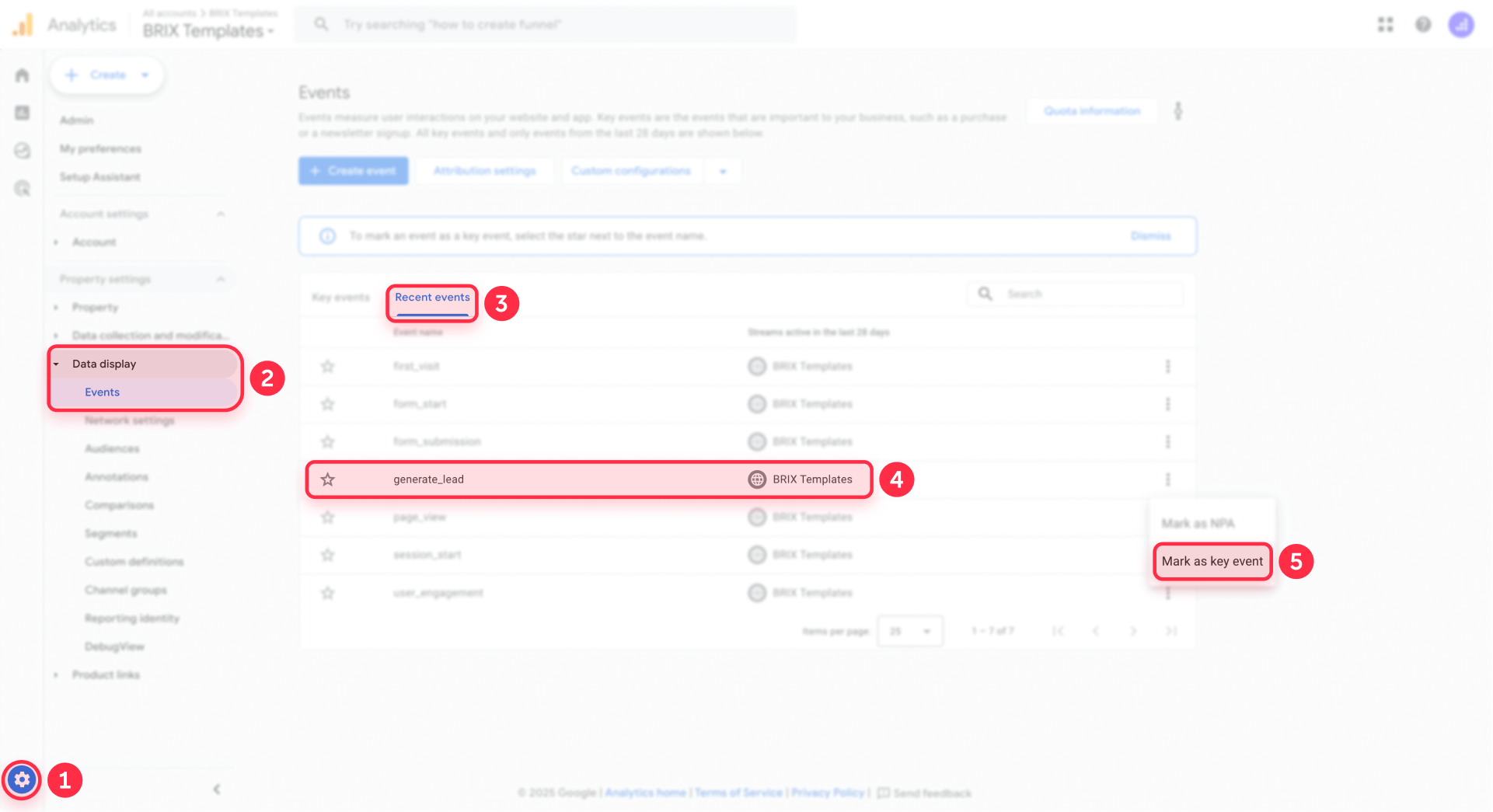 How to mark generate lead as key event in GA4 for Webflow form conversions
