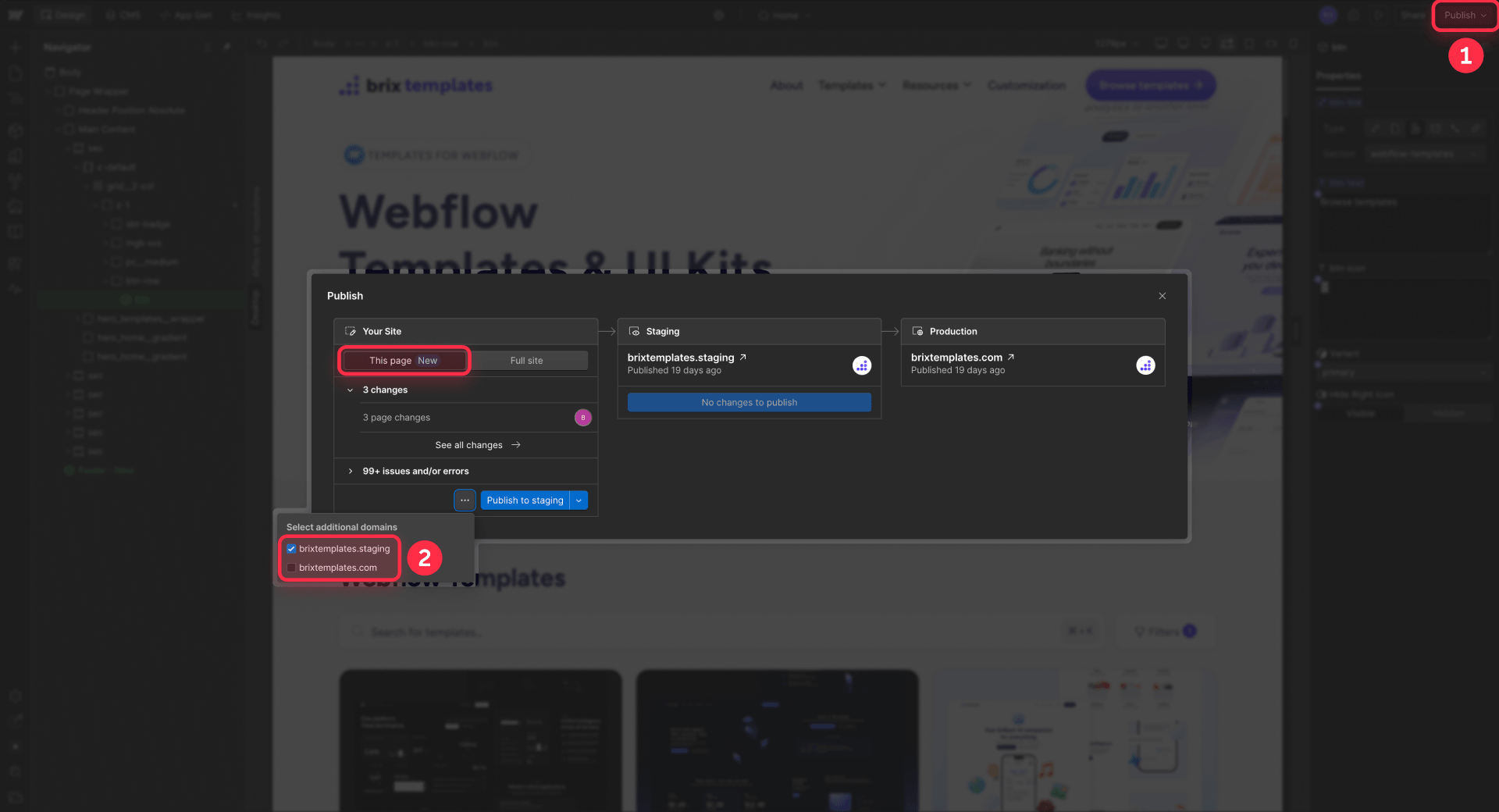 How To Publish This Page In Webflow With The This Page Option