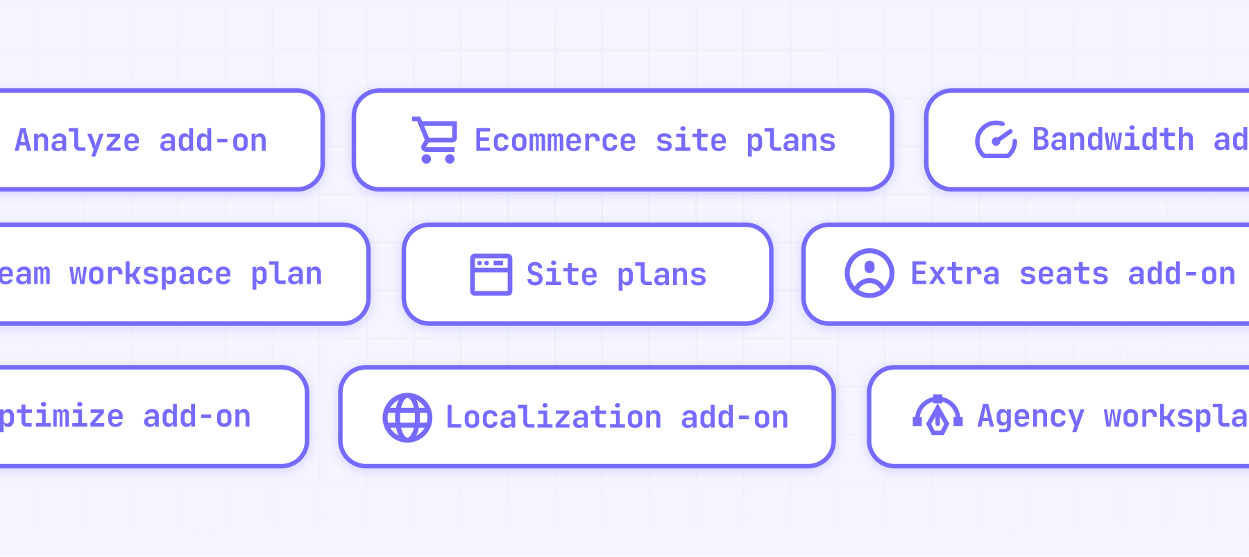 Webflow pricing has many plans and addons available