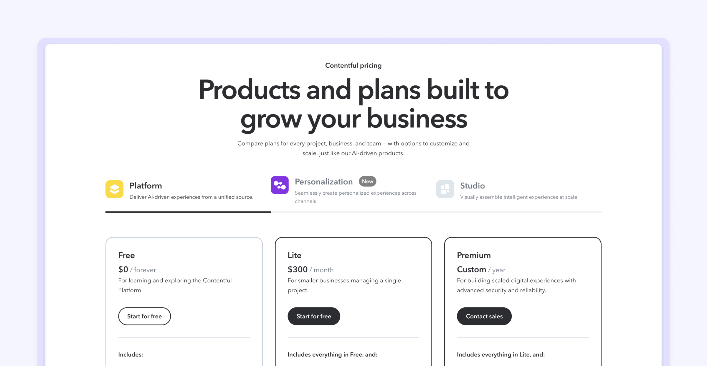 Webflow vs Contentful total investment comparison