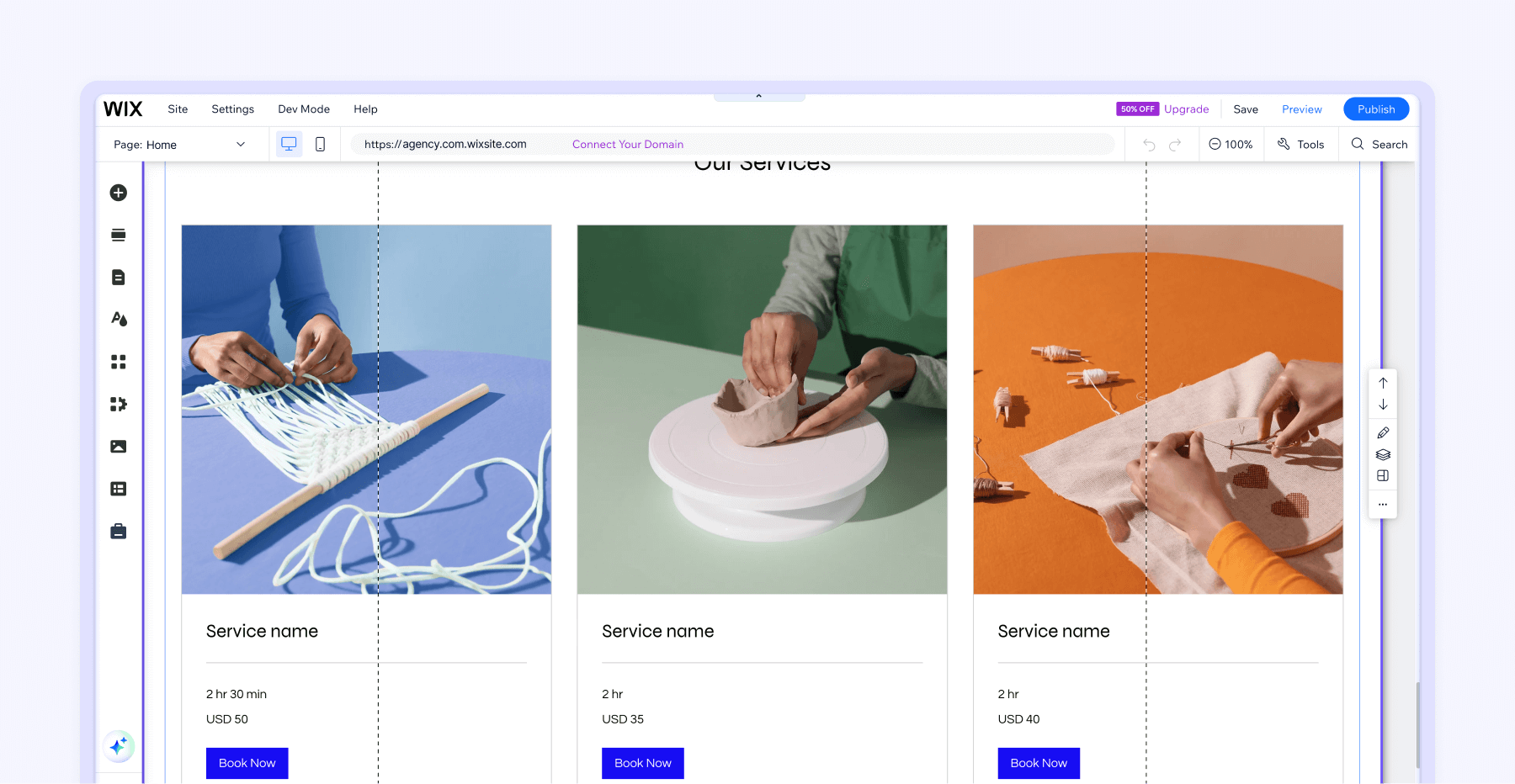 Webflow vs Wix design interface