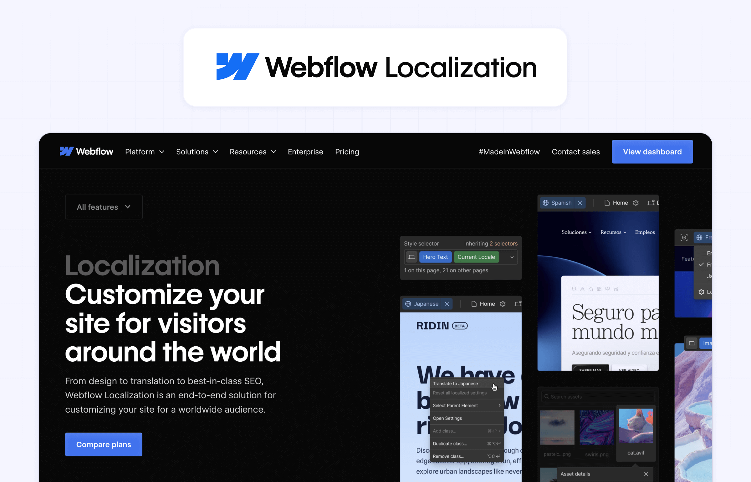 Webflow localization multi language feature
