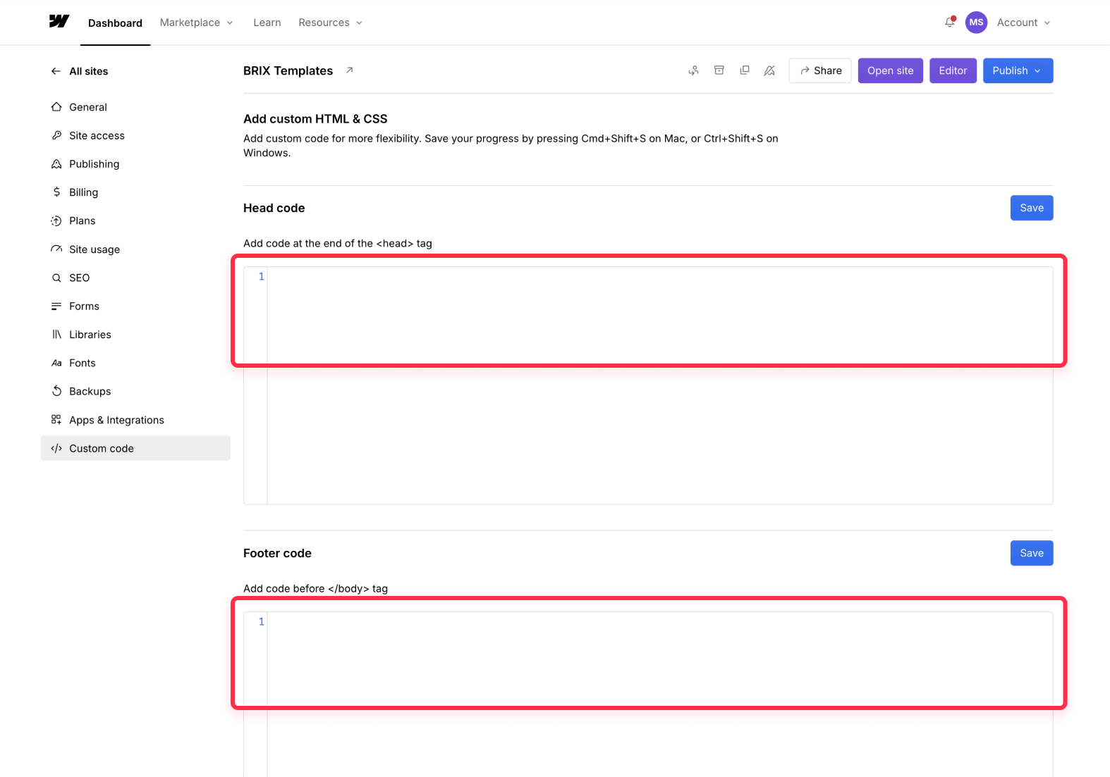 Remove No Index Meta Tag Code from Webflow Project Settings