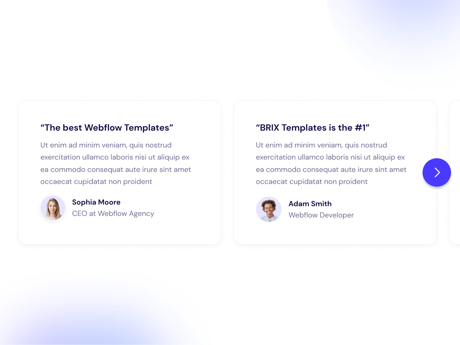 3 Testimonial Cards