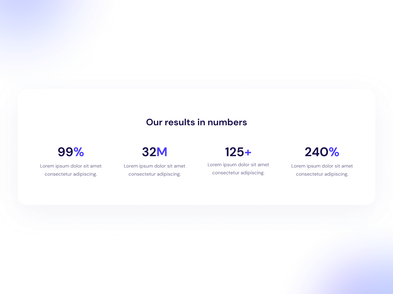 4 Stats Sections