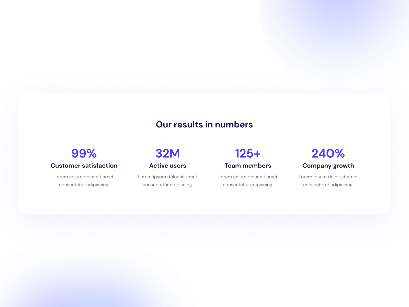 4 Stats Sections