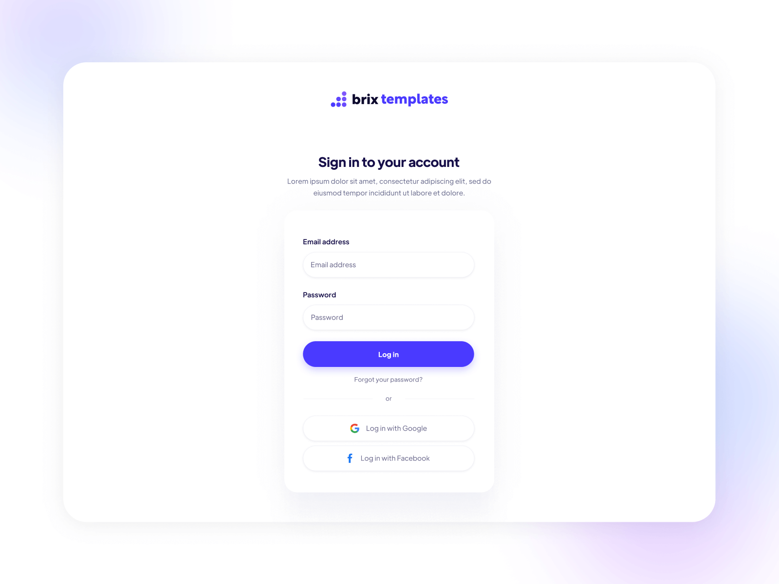 Sign In Page Templates