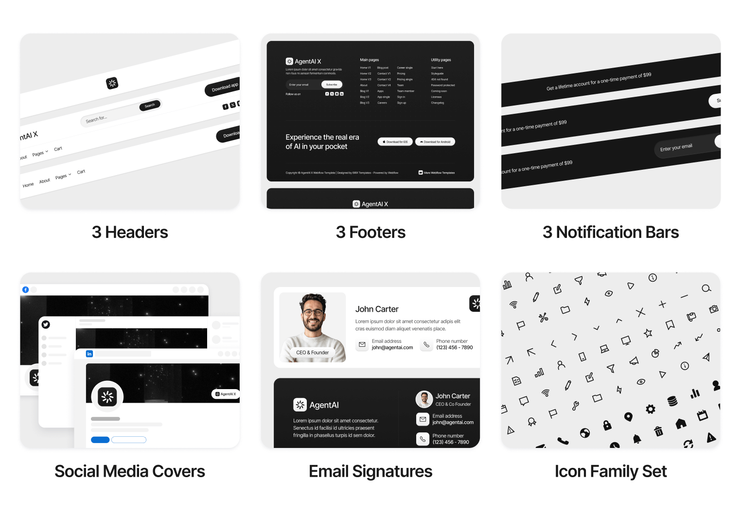 AgentAI X - AI Assistant Benefits Webflow Template - AgentAI X | BRIX Templates