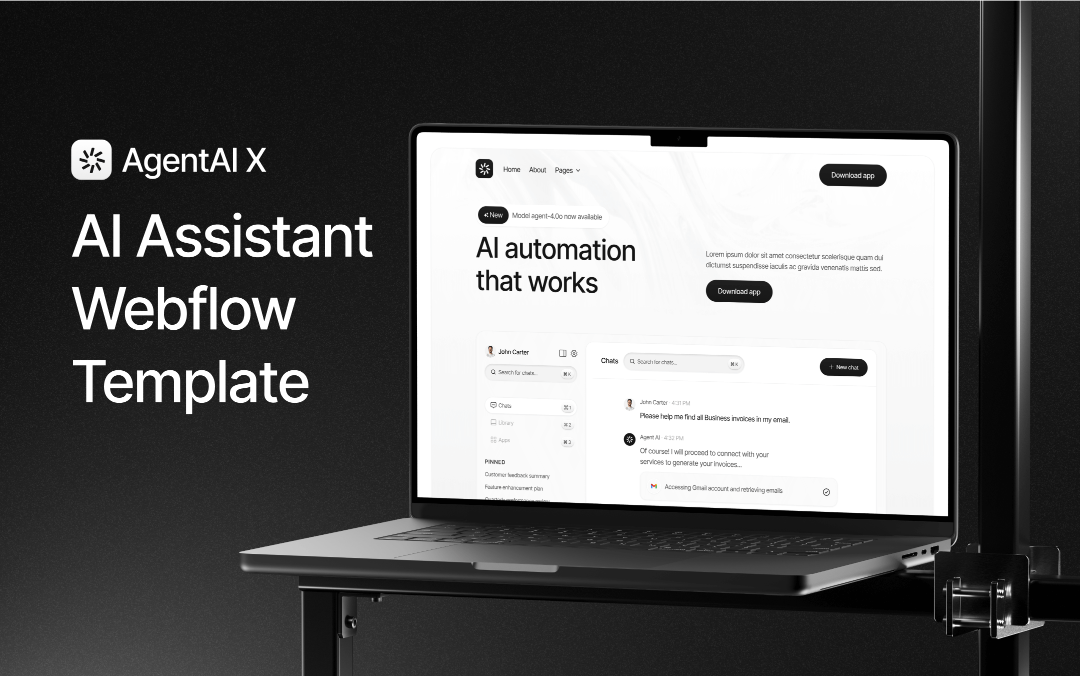 AI Assistant Webflow Template - AgentAI X | BRIX Templates