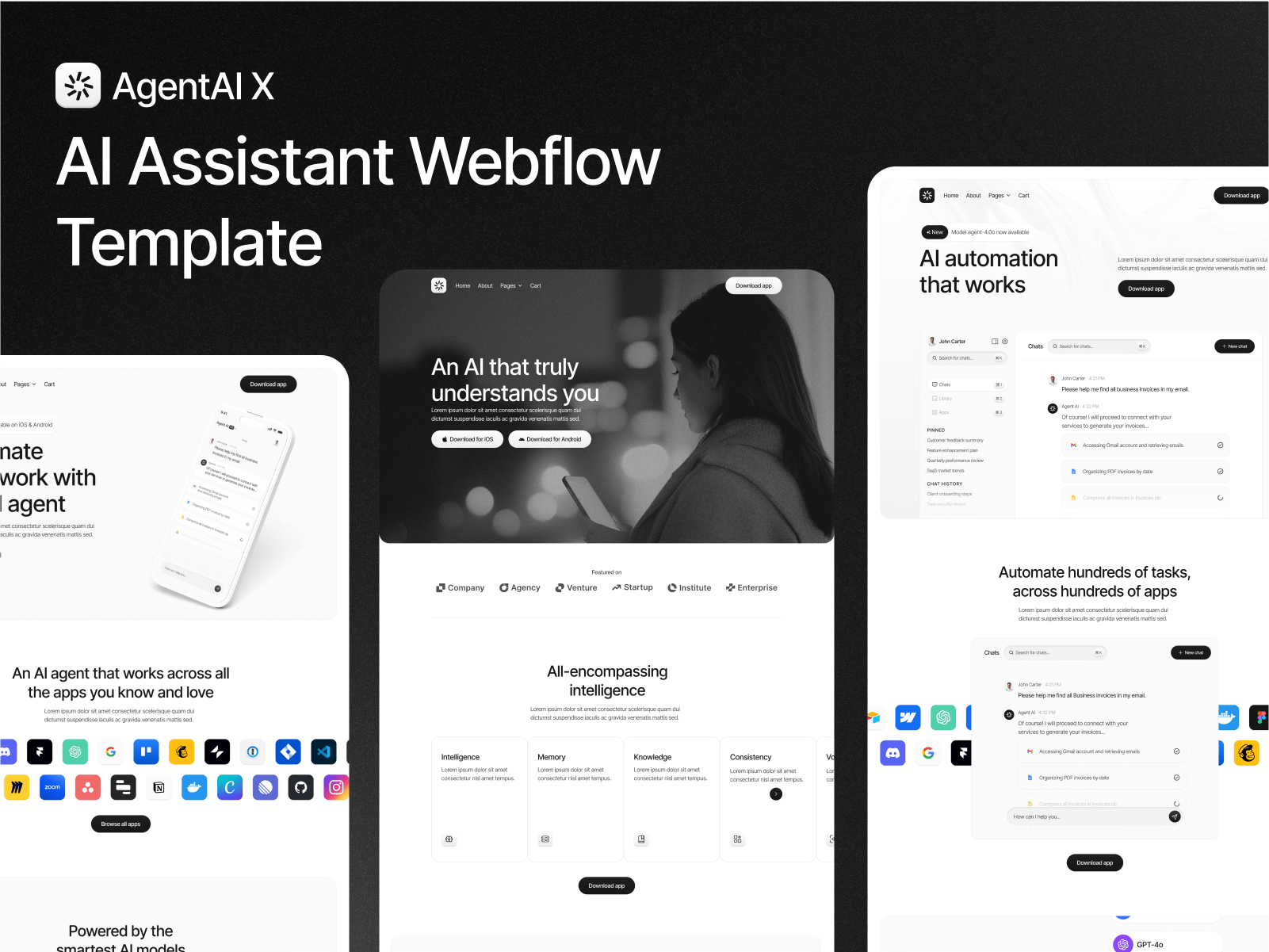 AI Assistant Webflow Template - AgentAI X | BRIX Templates