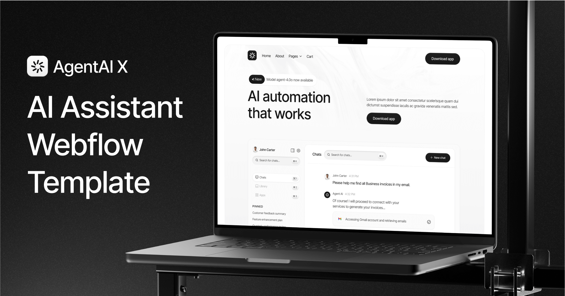 AI Assistant Webflow Template - AgentAI X | BRIX Templates