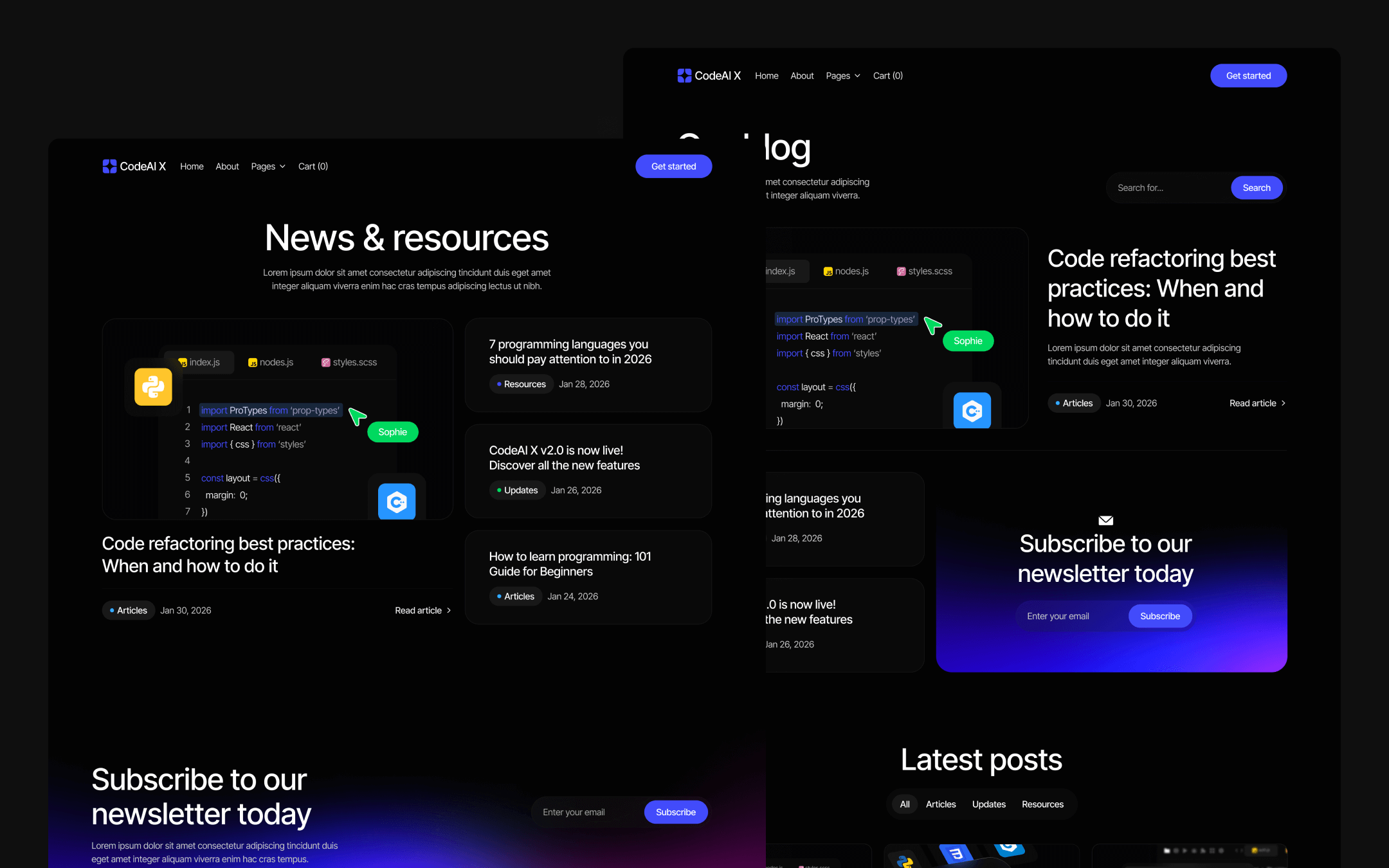 AI Code Editor Webflow Theme - CodeAI X | BRIX Templates