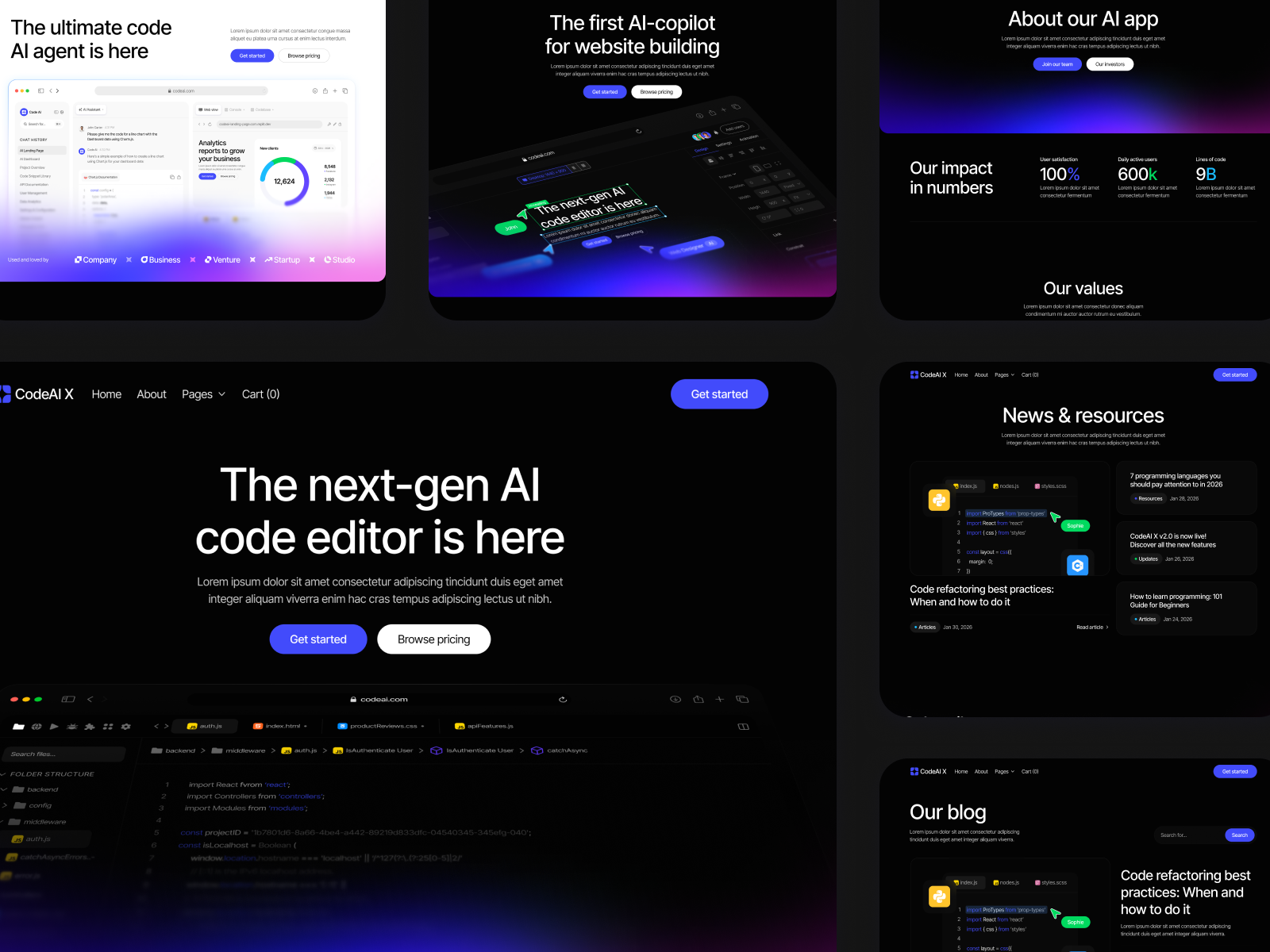 AI Code Editor Webflow Theme
