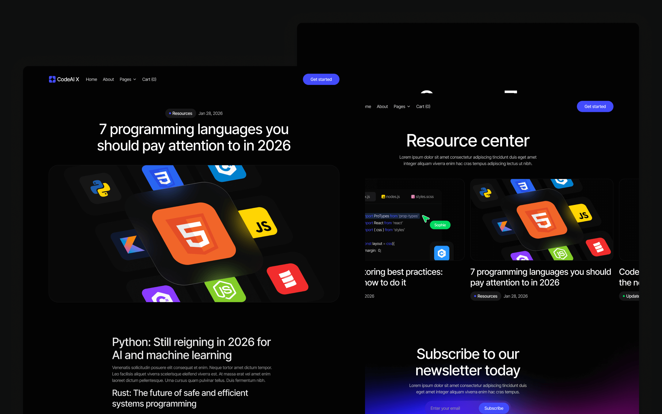 AI Programming Editor Webflow Template - CodeAI X | BRIX Templates