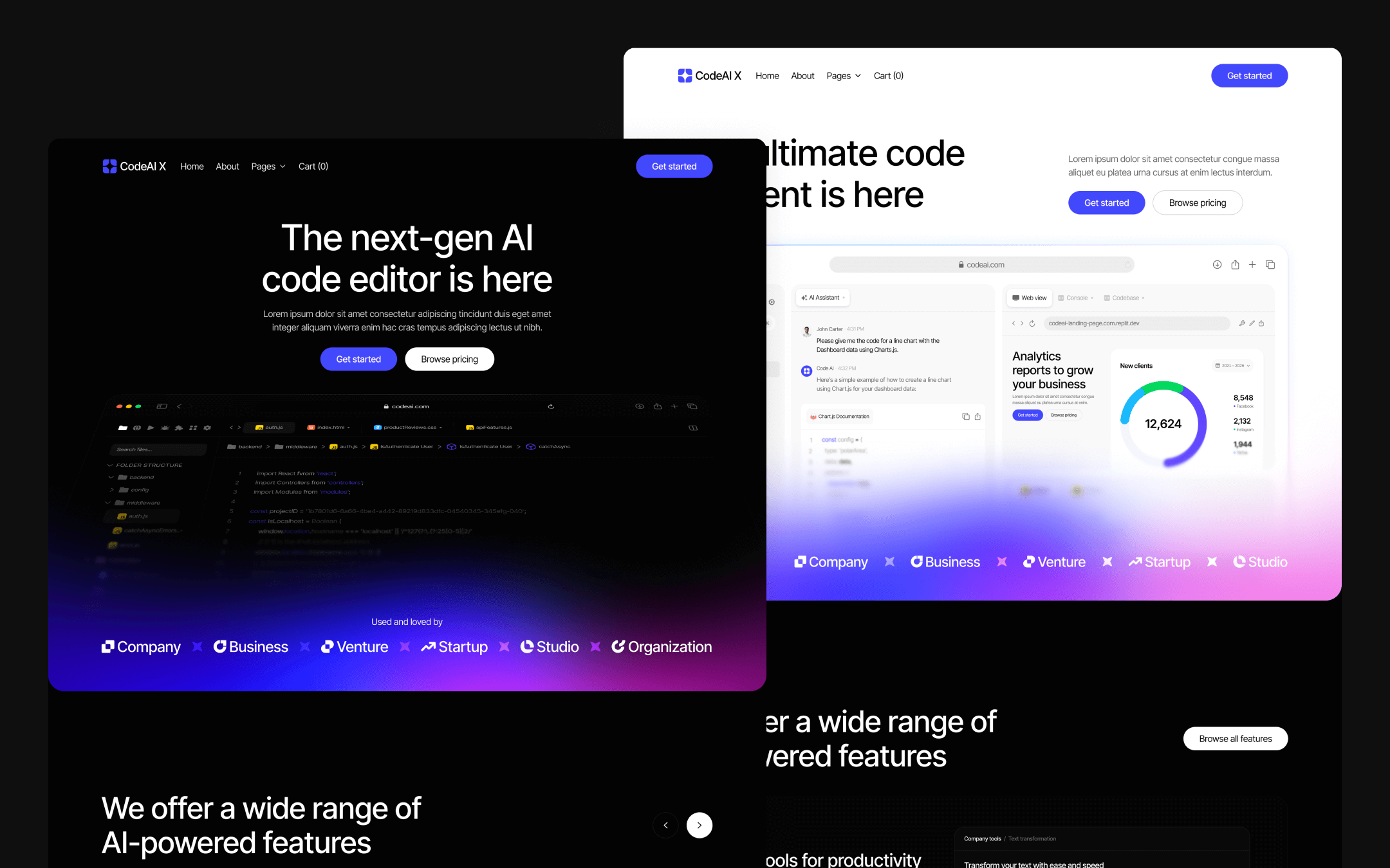 AI Software Editor Webflow Template - CodeAI X | BRIX Templates