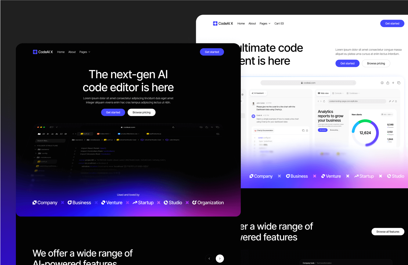 CodeAI X - AI Code Editor Webflow Template | BRIX Templates
