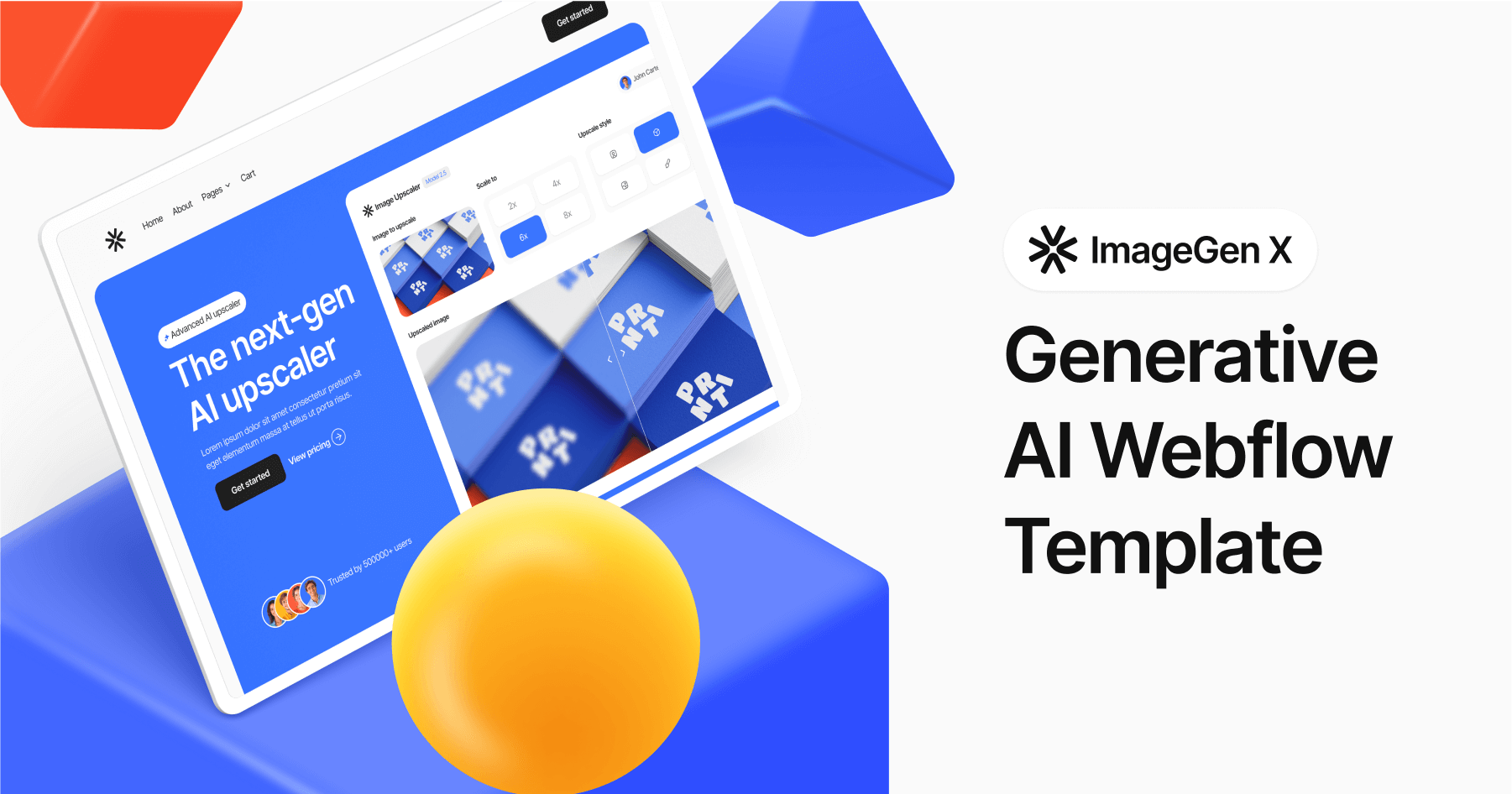 Generative AI Webflow Template - ImageGen X | BRIX Templates