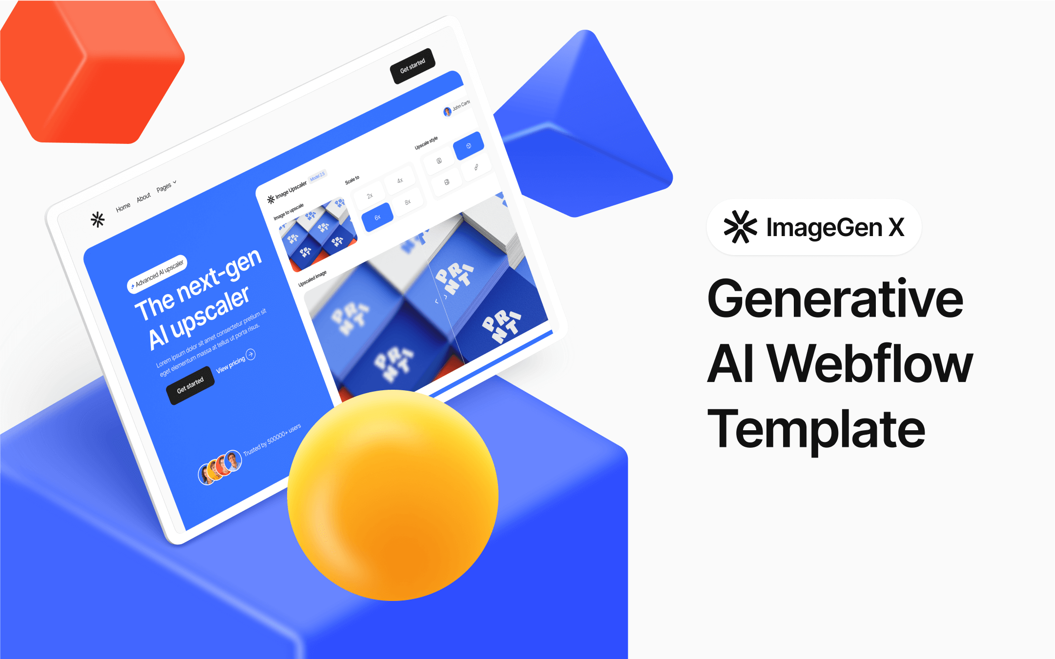 GenerativeAI Webflow Template - ImageGen X | BRIX Templates