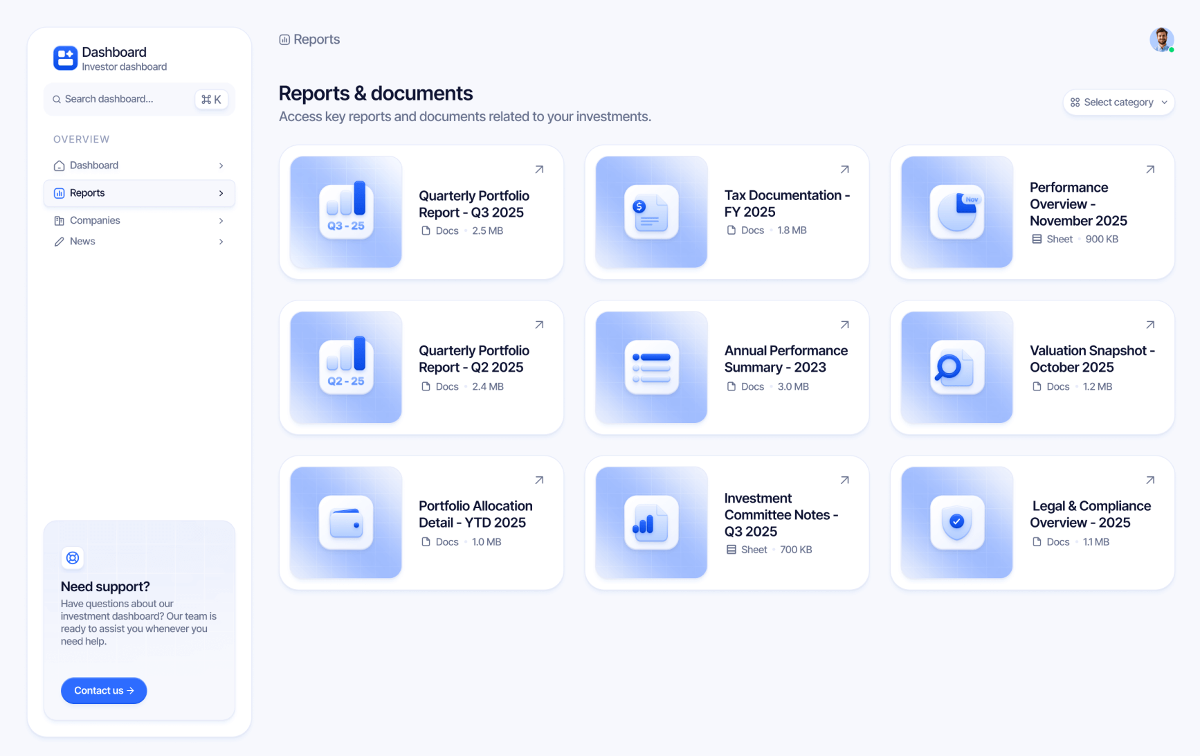 Reports Investor Dashboard Template Memberstack