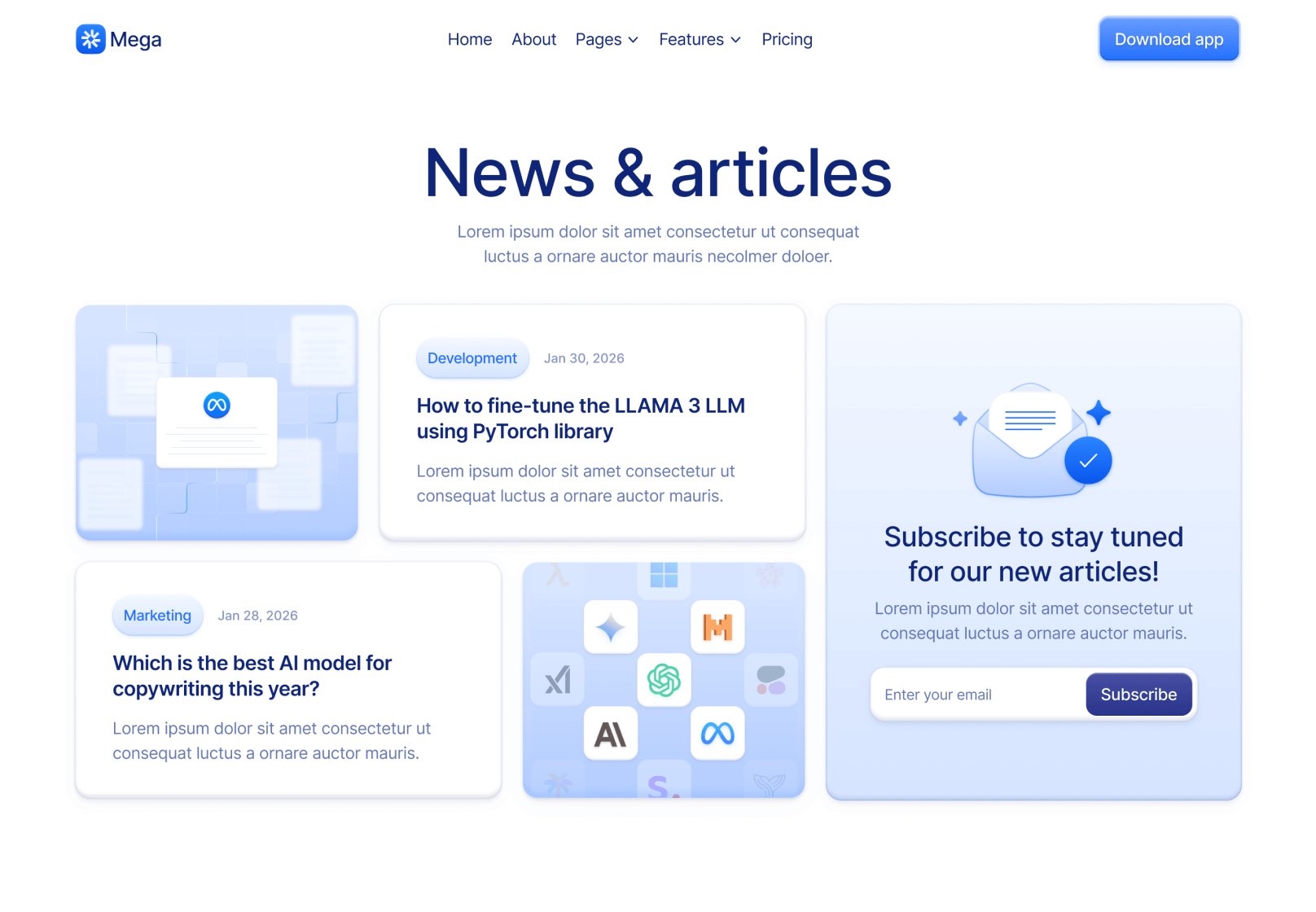 Blog V2 Page - Mega Webflow Template