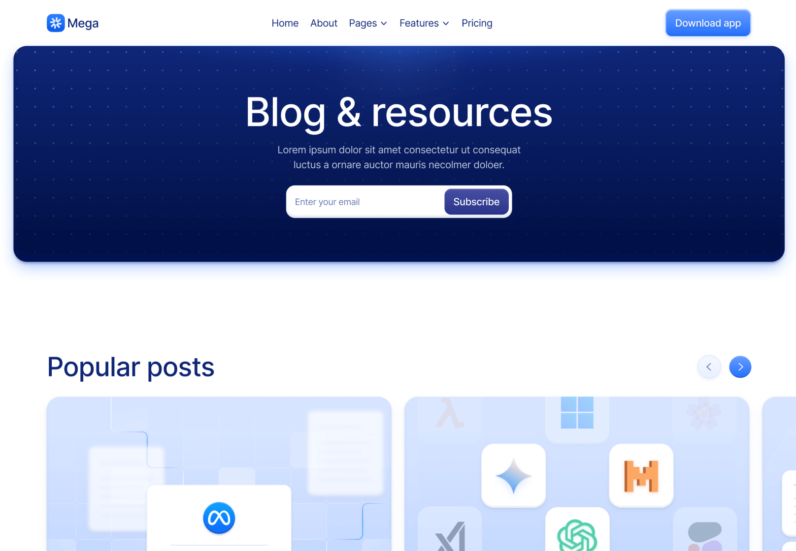 Blog V3 Page - Mega Webflow Template