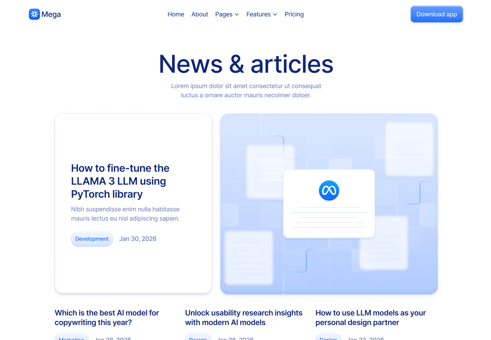 Blog V4 Page - Mega Webflow Template