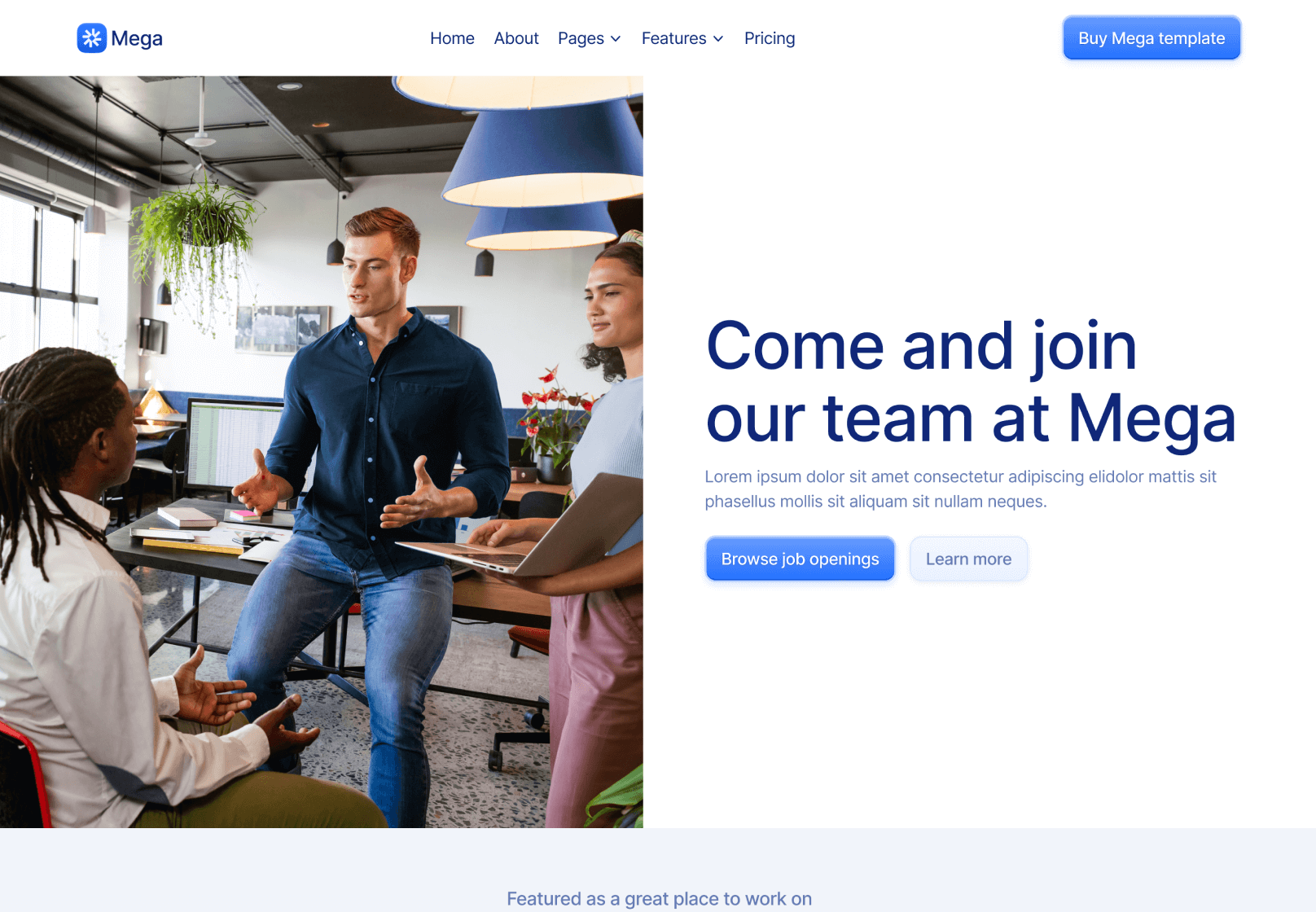 Careers V1 Page - Mega Webflow Template