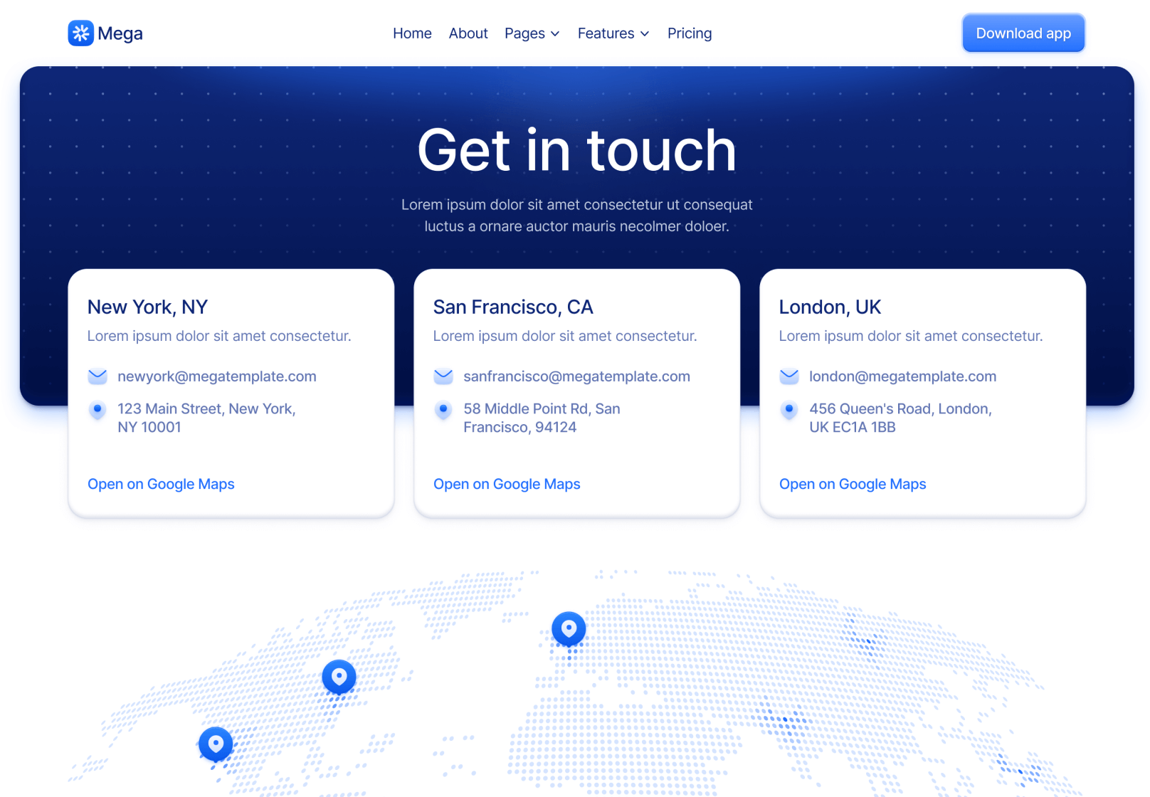 Contact V3 Page - Mega Webflow Template