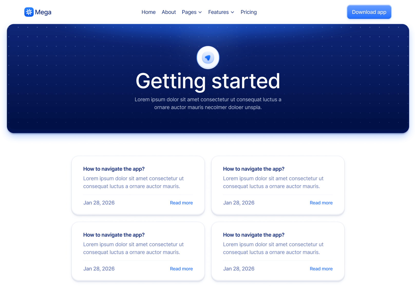 Help Center Category V3 Page - Mega Webflow Template