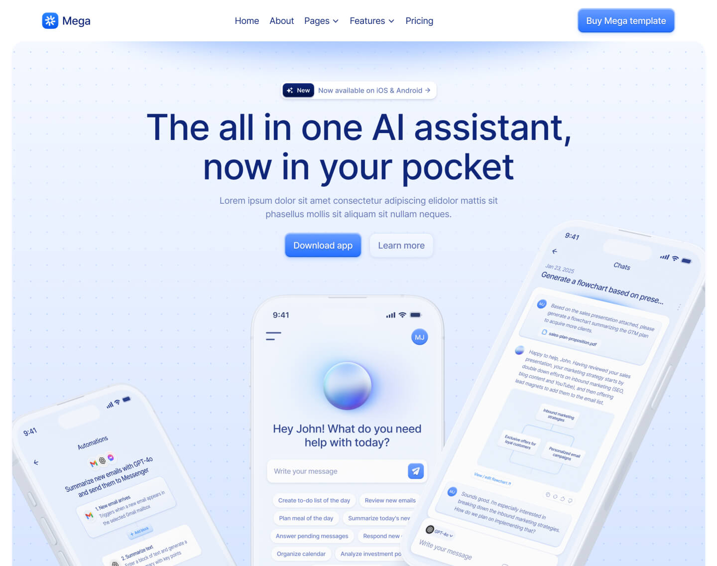 Home V1 Page - Mega Webflow Template