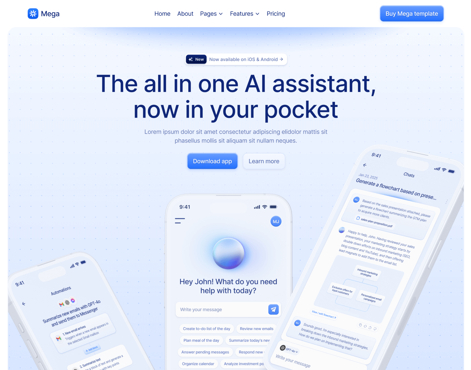 Home V1 Page - Mega Webflow Template