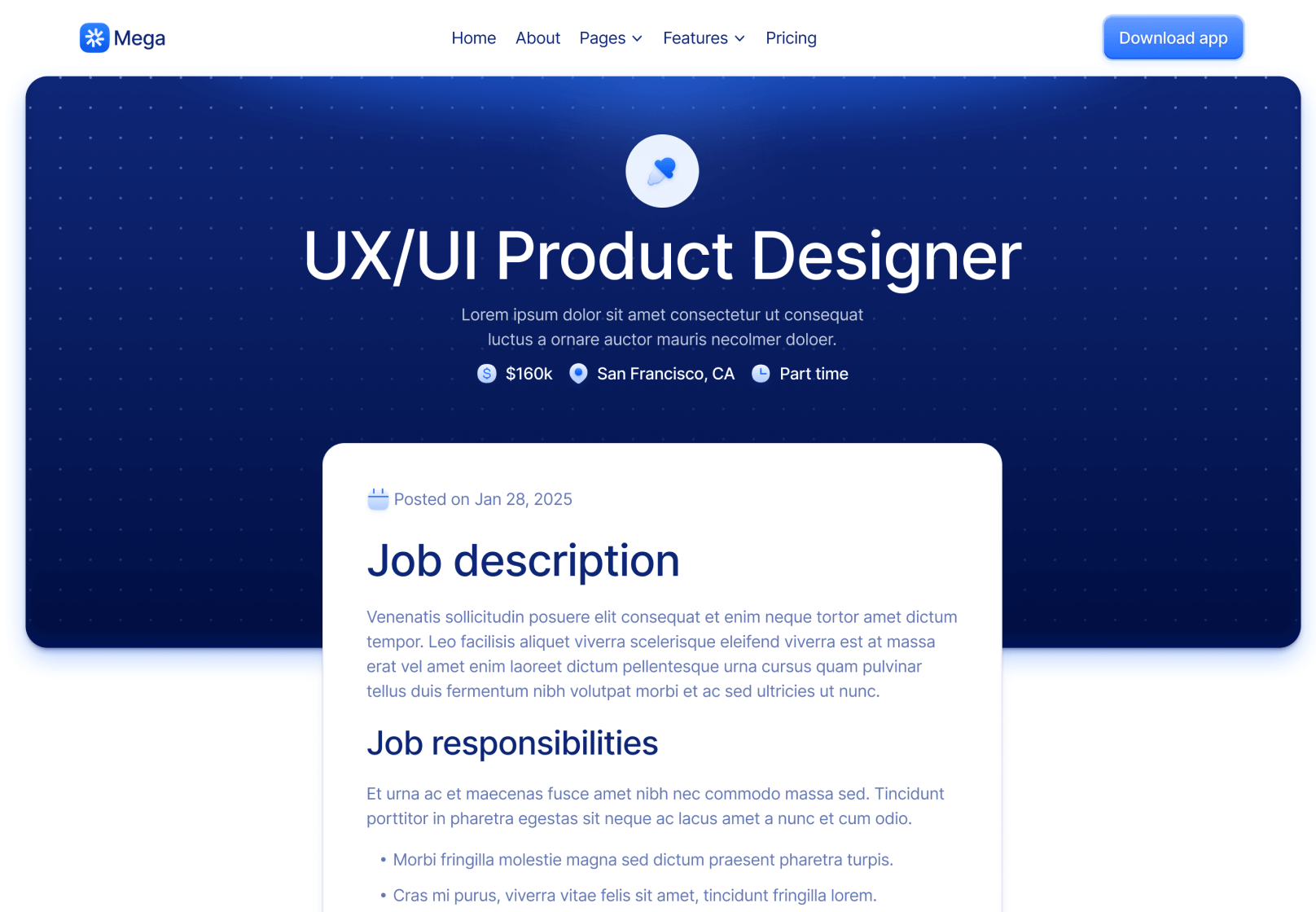 Job Post V2 Page - Mega Webflow Template
