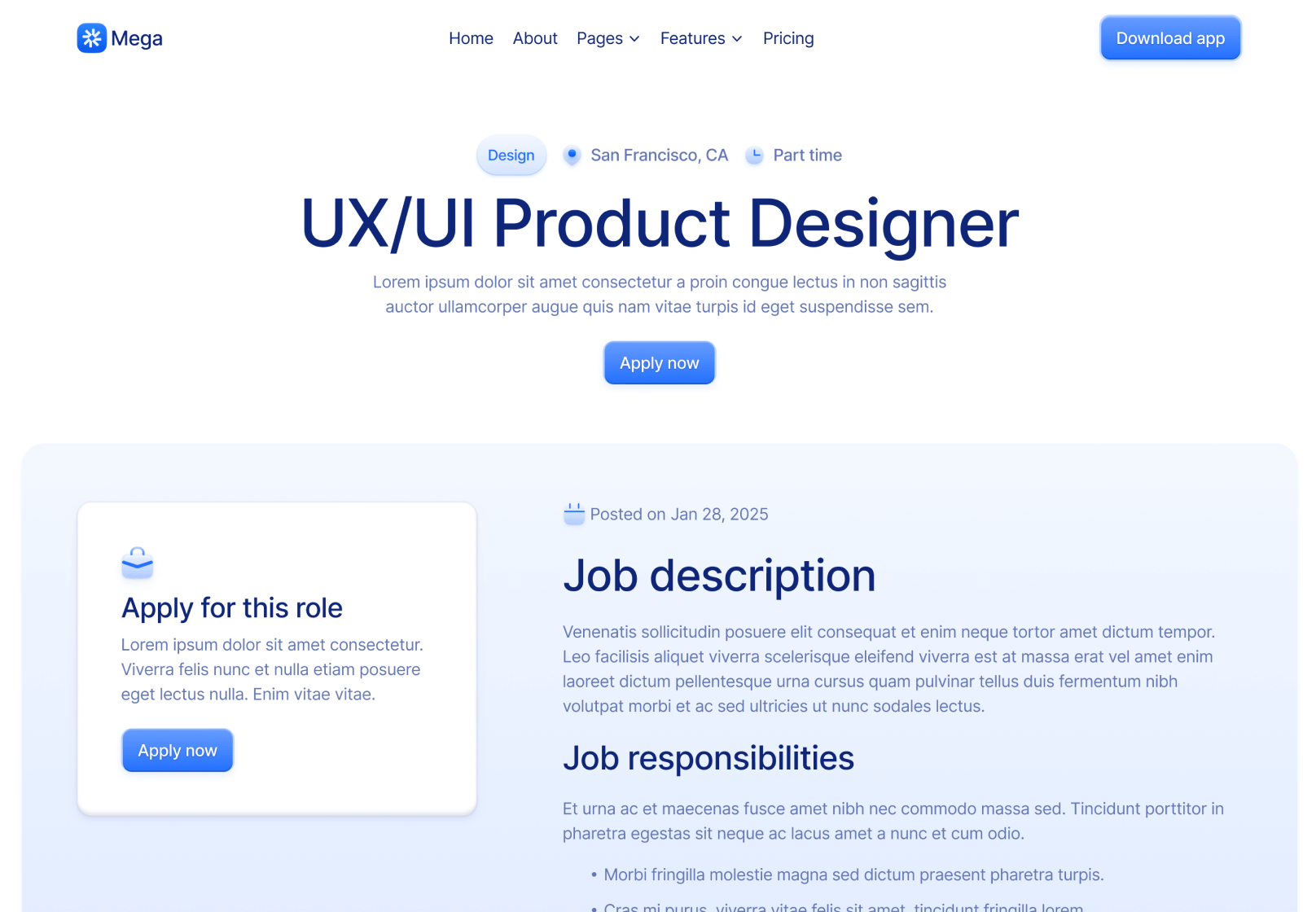 Job Post V3 Page - Mega Webflow Template