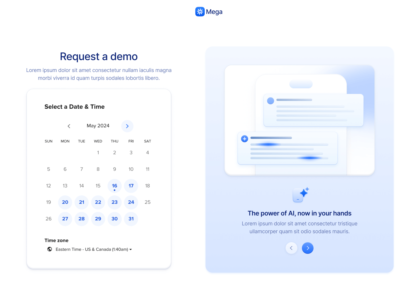 Request A Demo V2 Page - Mega Webflow Template